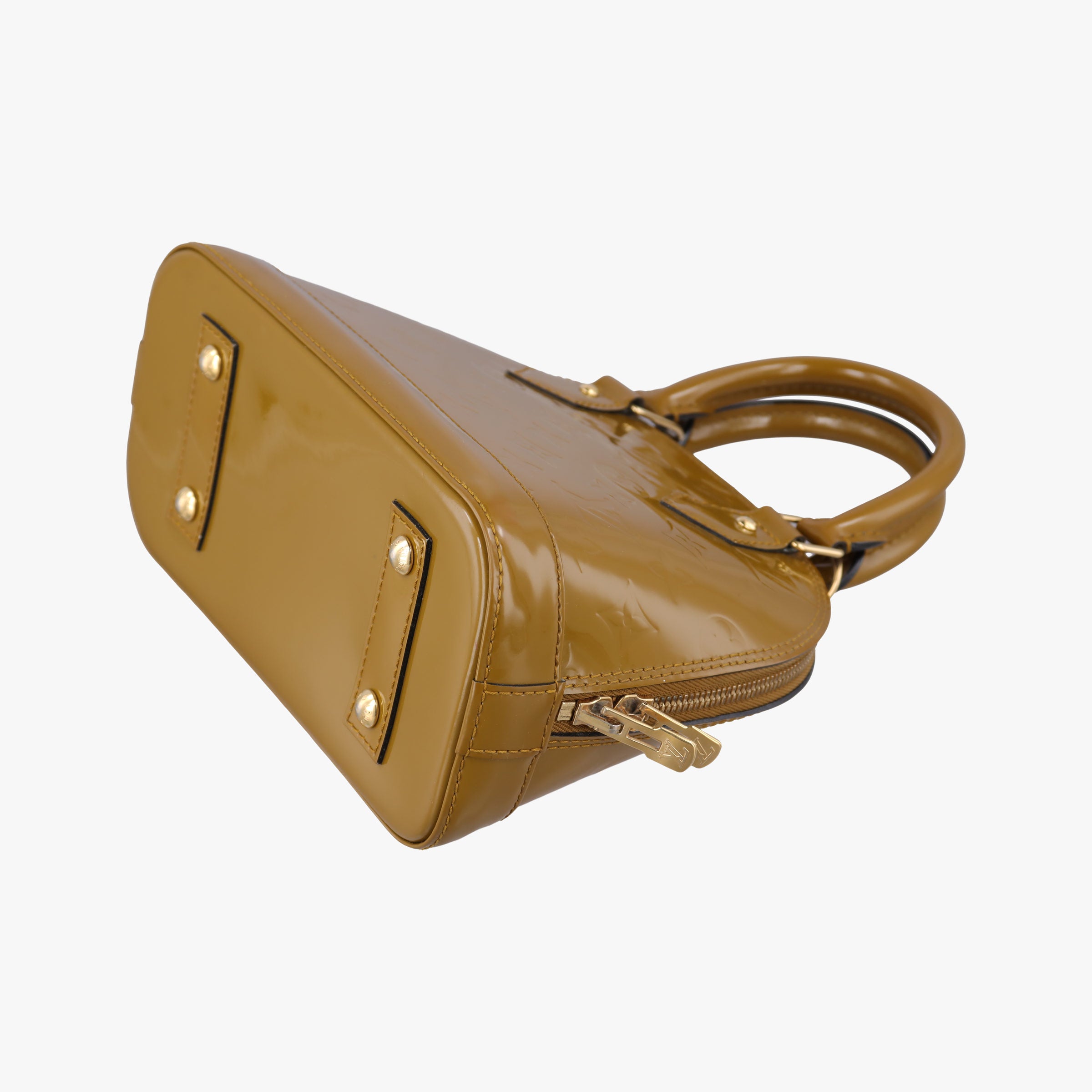 Secondhand Louis Vuitton Alma BB Rose Velours Vernis M91585 shoulderbag | stylenewstar