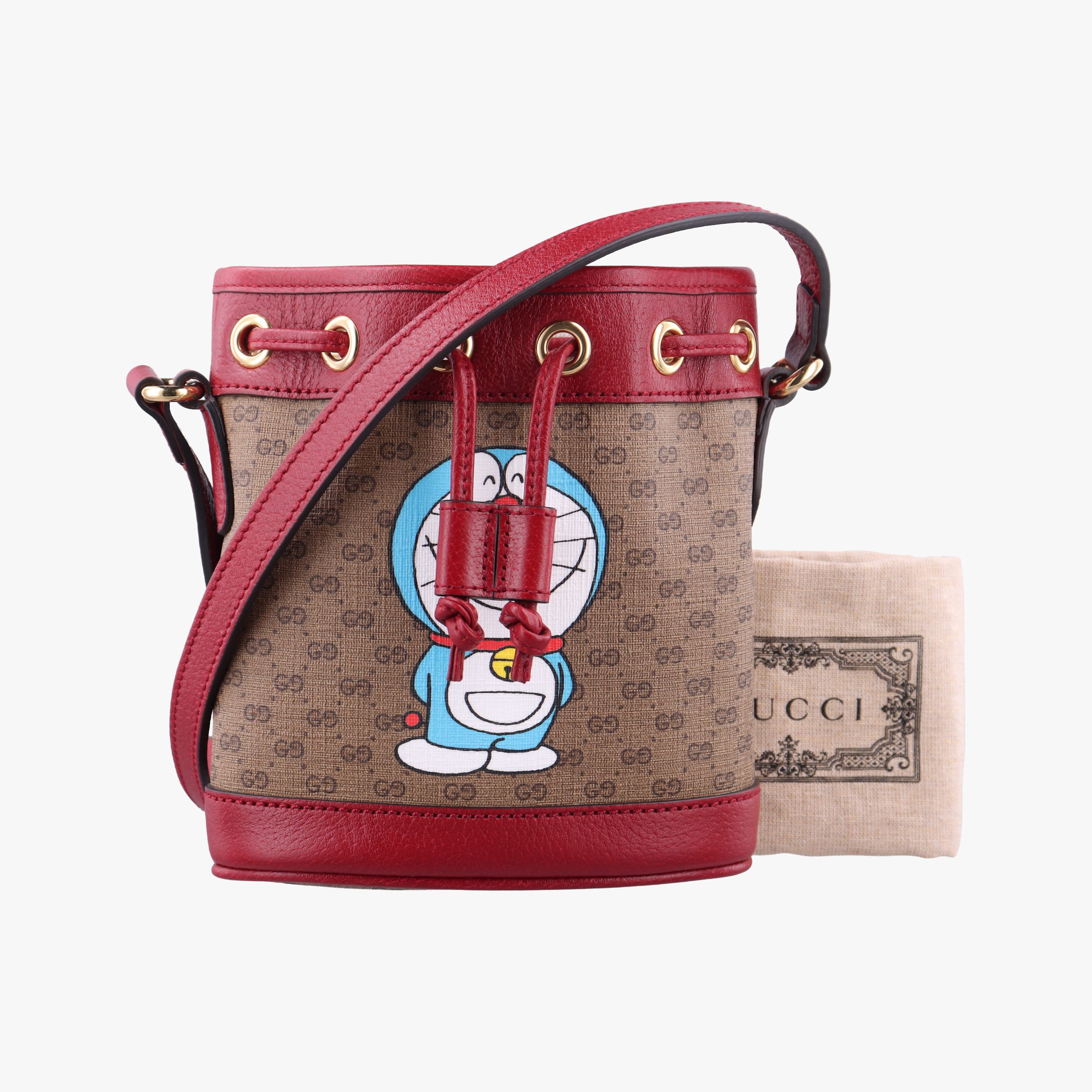Vintage Gucci Doraemon collaboration Beige×Bordeaux×Multicolor PVC coated canvas×leather 647801 shoulderbag | stylenewstar