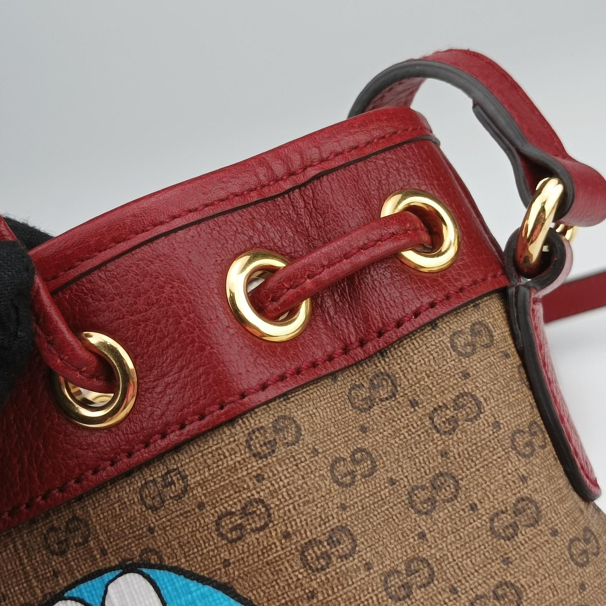 Vintage Gucci Doraemon collaboration Beige×Bordeaux×Multicolor PVC coated canvas×leather 647801 shoulderbag | stylenewstar