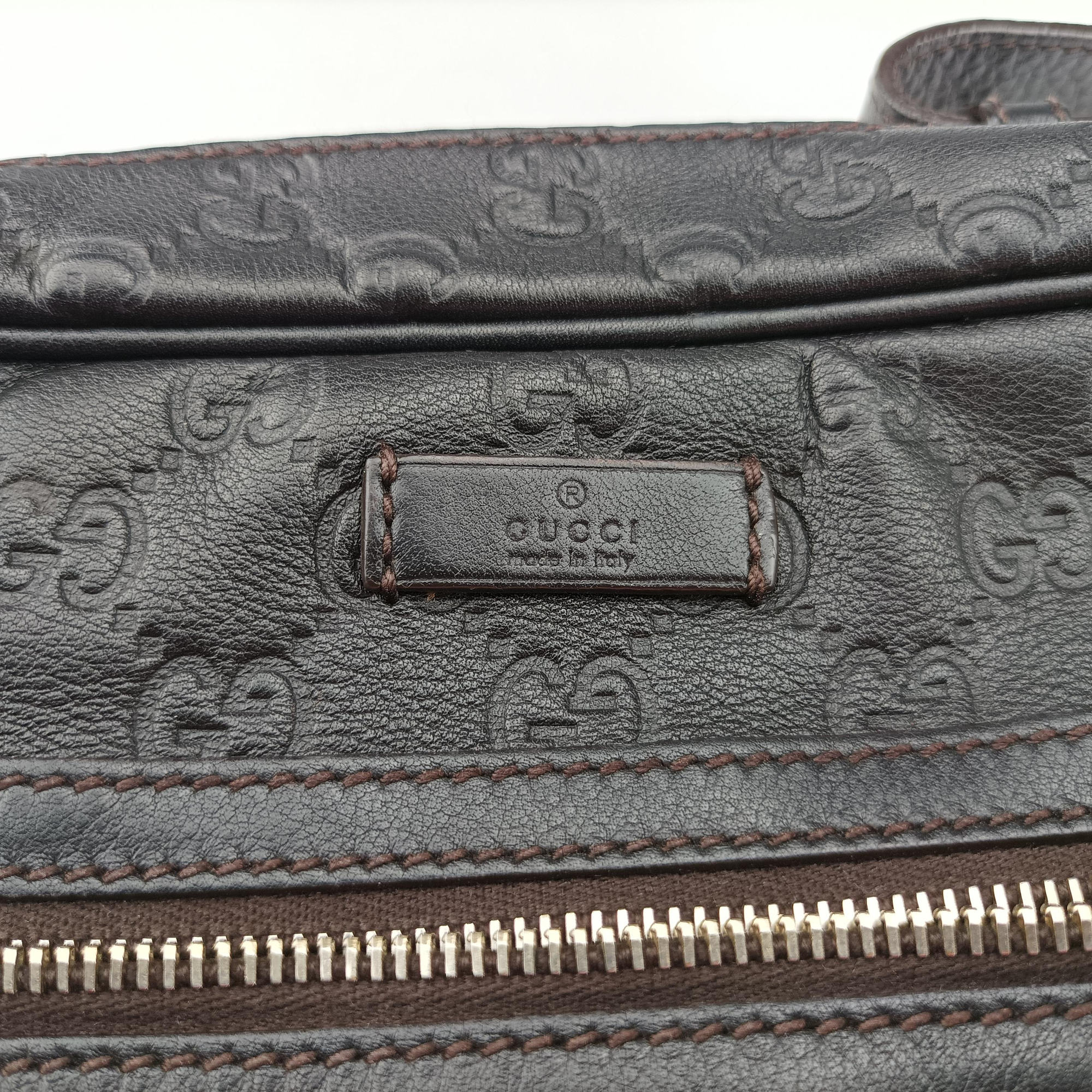 Vintage Gucci GG Imprime Messenger Black Leather 201448 shoulderbag | stylenewstar