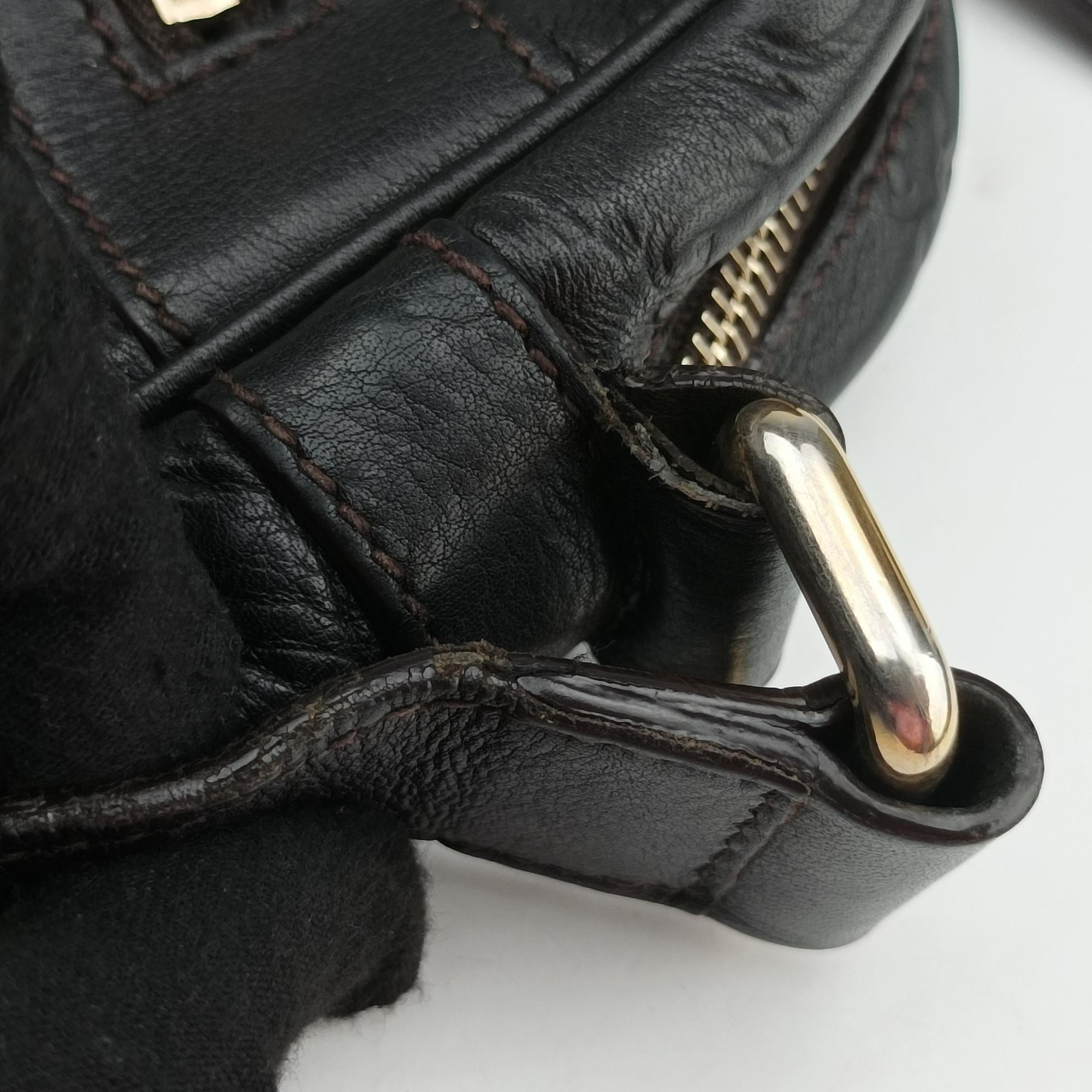 Vintage Gucci GG Imprime Messenger Black Leather 201448 shoulderbag | stylenewstar