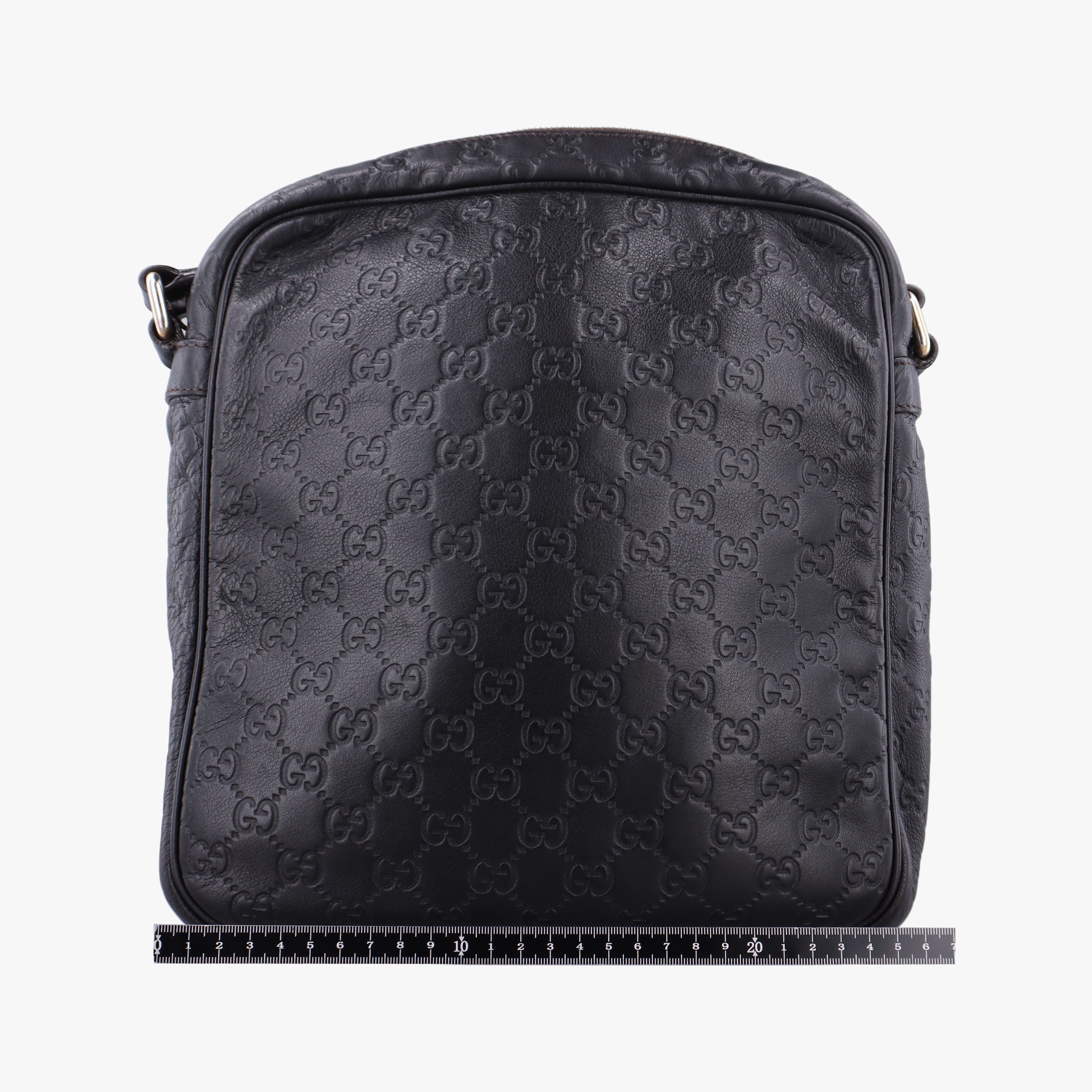 Vintage Gucci GG Imprime Messenger Black Leather 201448 shoulderbag | stylenewstar