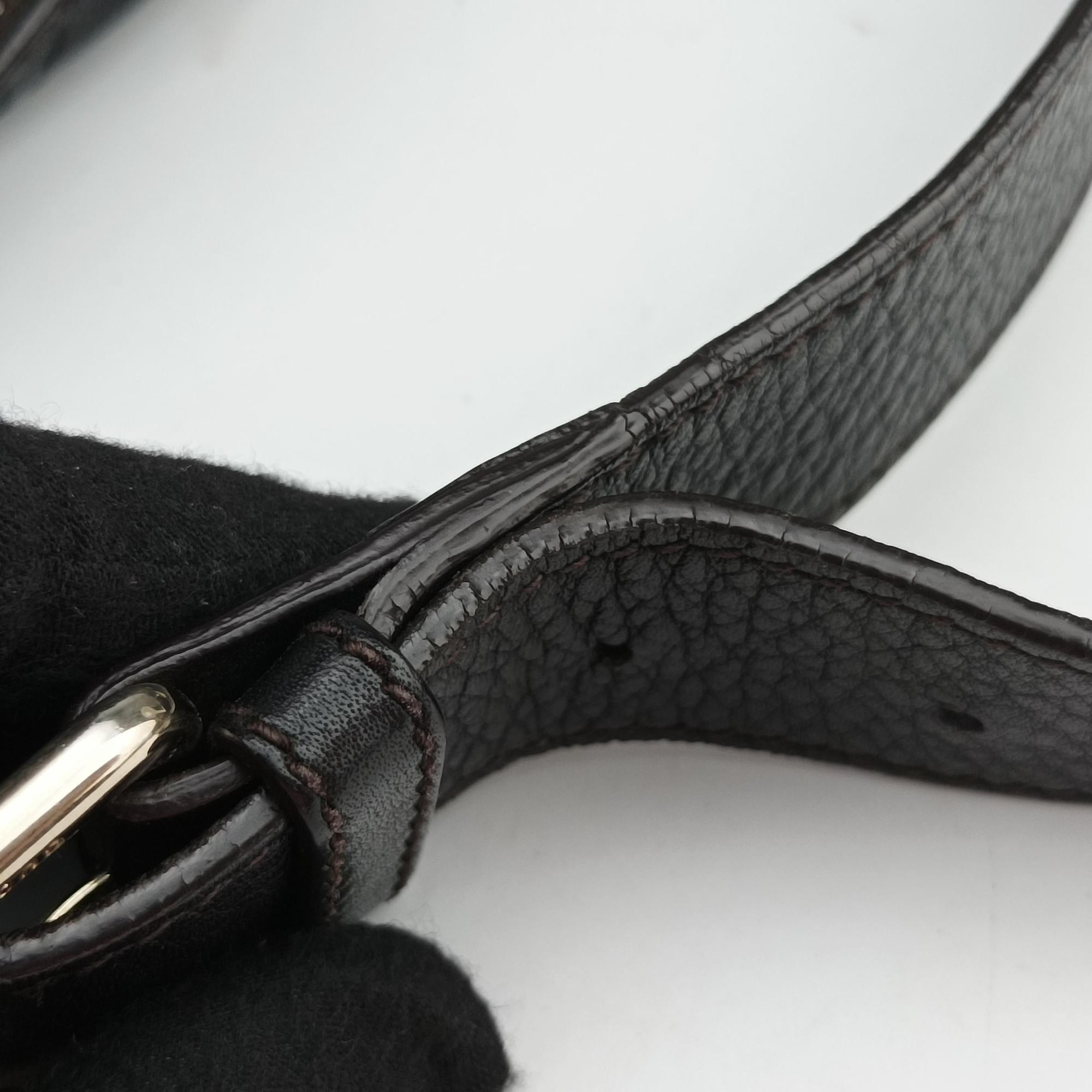 Vintage Gucci GG Imprime Messenger Black Leather 201448 shoulderbag | stylenewstar