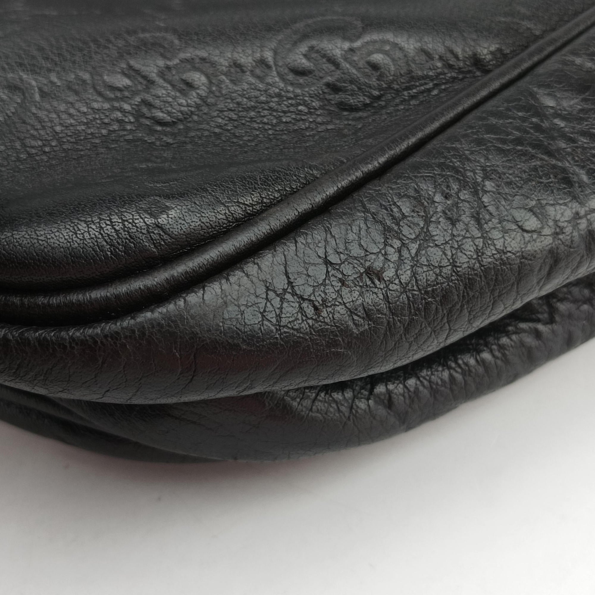Vintage Gucci GG Imprime Messenger Black Leather 201448 shoulderbag | stylenewstar
