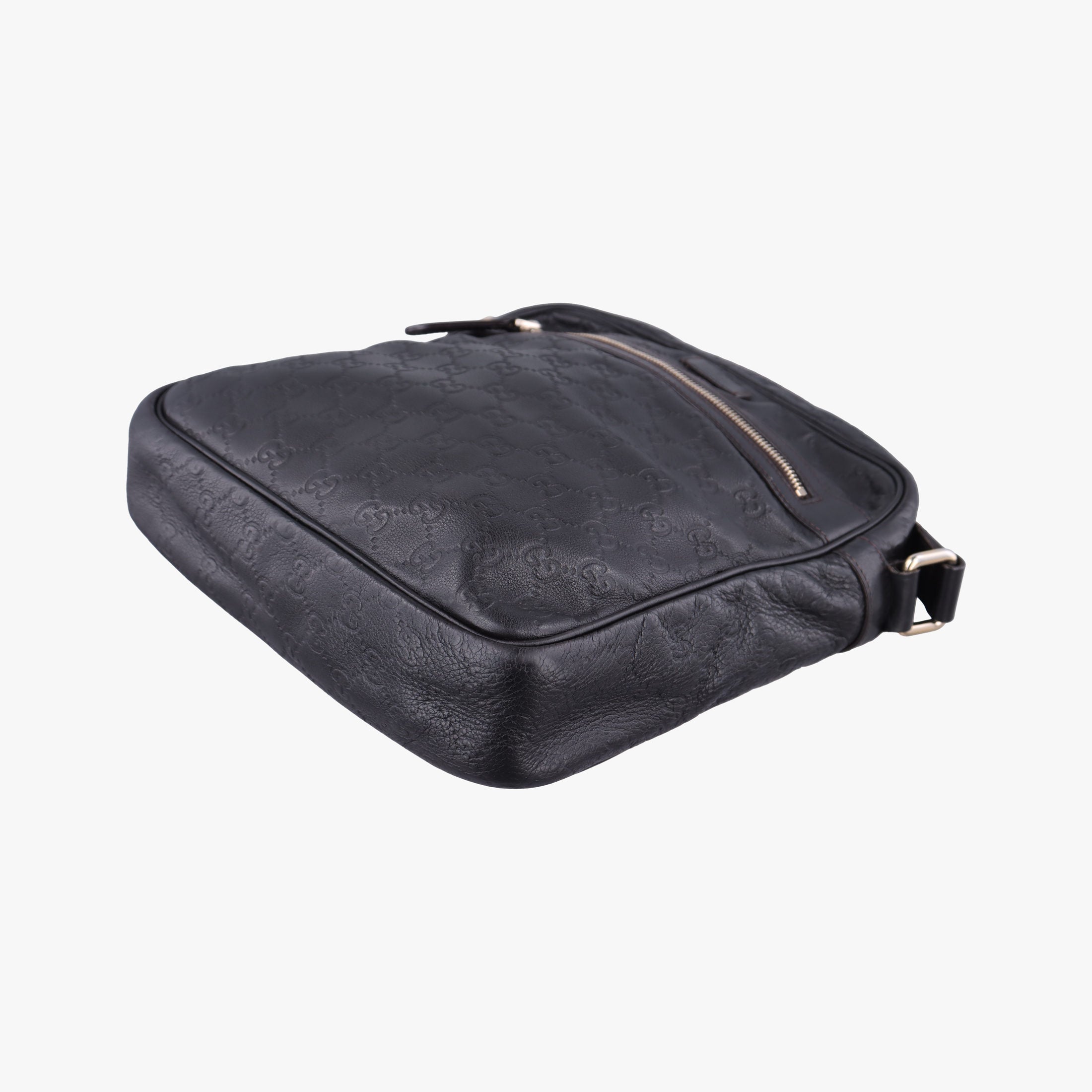 Vintage Gucci GG Imprime Messenger Black Leather 201448 shoulderbag | stylenewstar