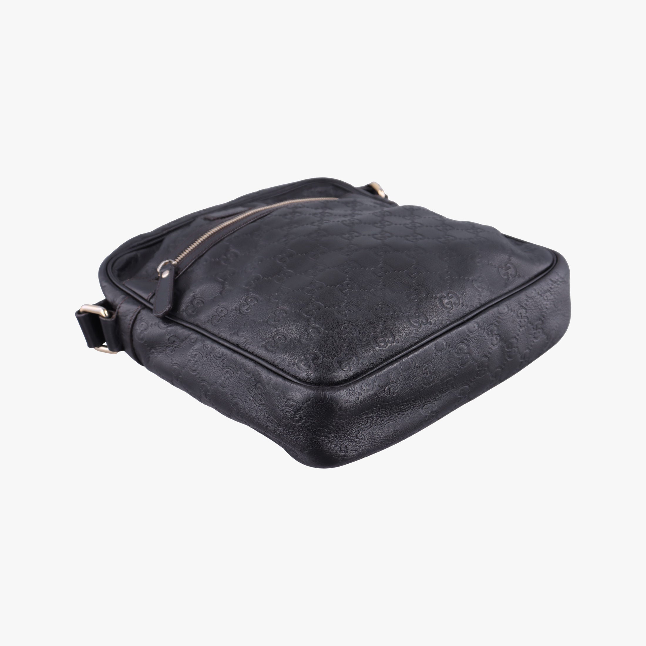 Vintage Gucci GG Imprime Messenger Black Leather 201448 shoulderbag | stylenewstar