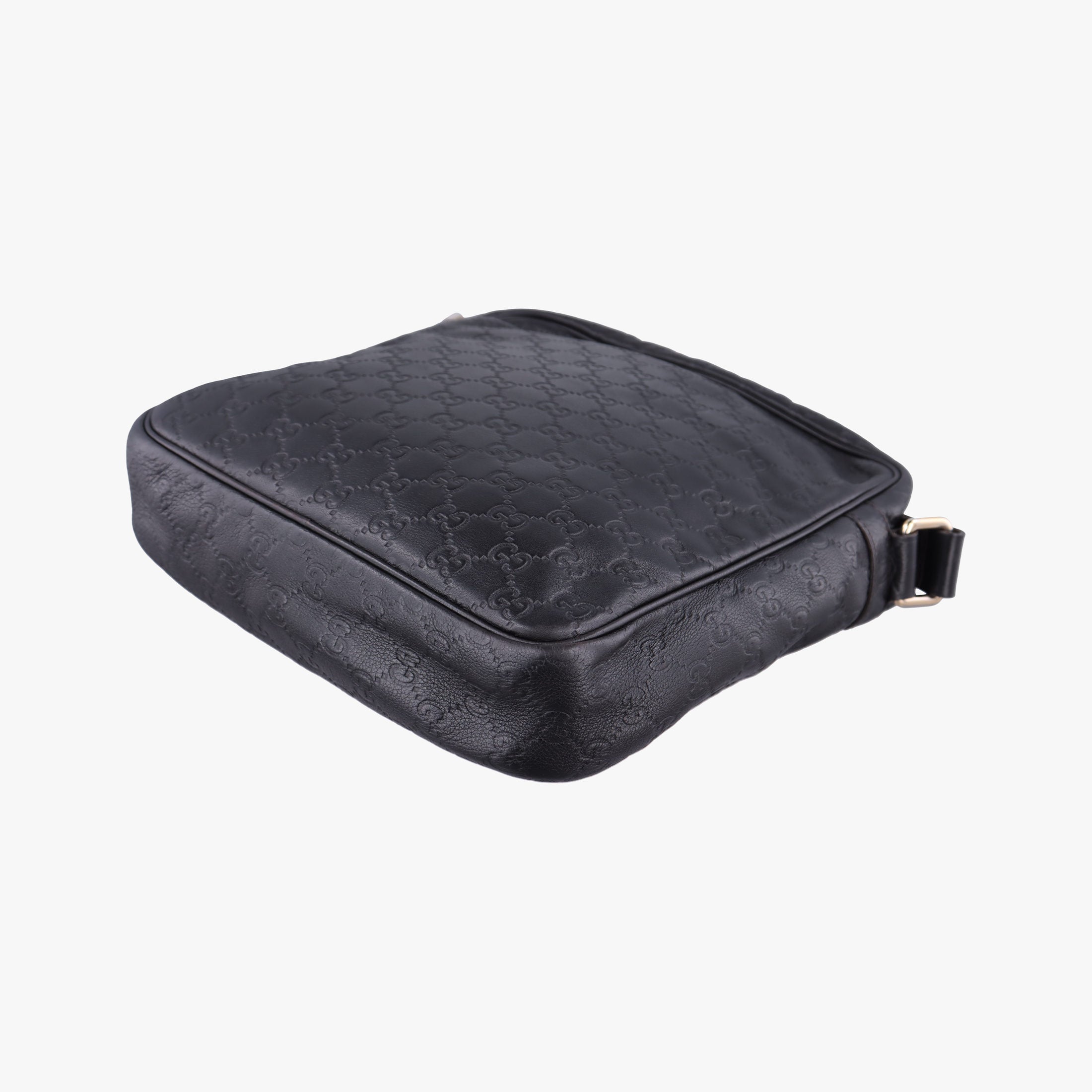 Vintage Gucci GG Imprime Messenger Black Leather 201448 shoulderbag | stylenewstar