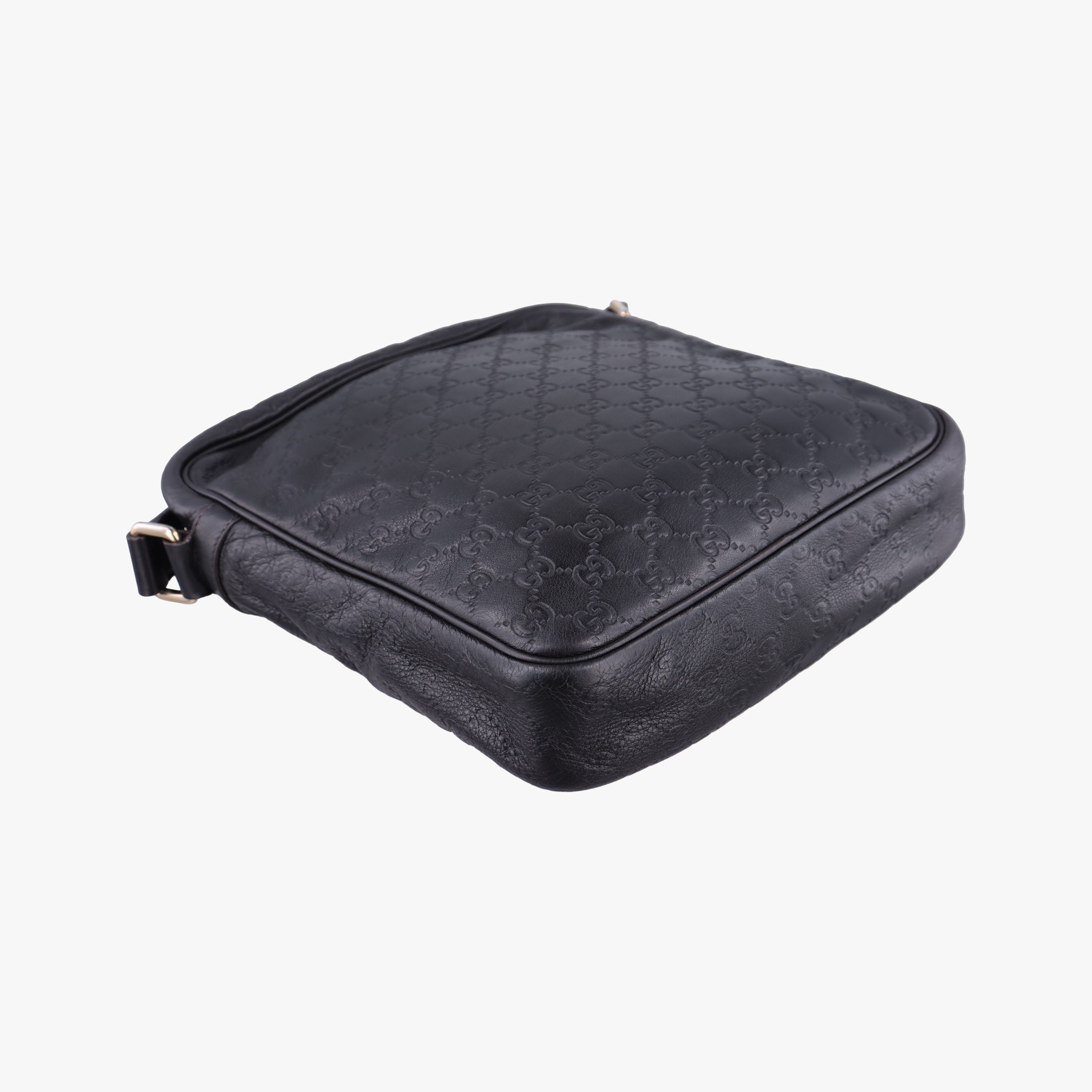 Vintage Gucci GG Imprime Messenger Black Leather 201448 shoulderbag | stylenewstar