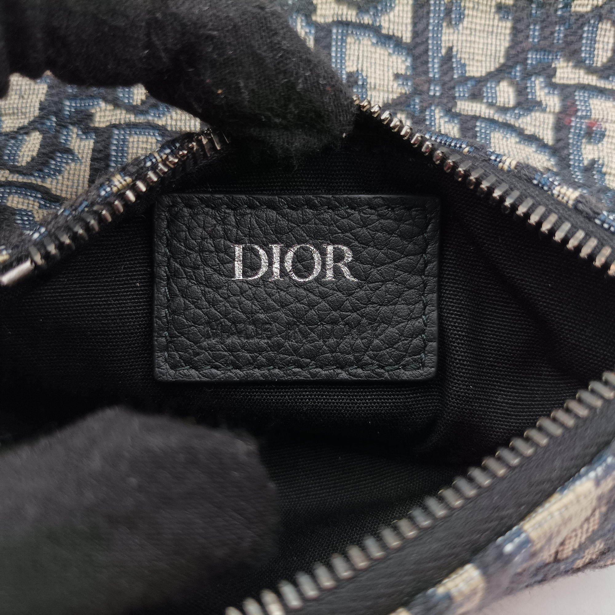 Vintage Christian Dior saddle Navy×Gray Jacquard  bum bag/waist bag | stylenewstar