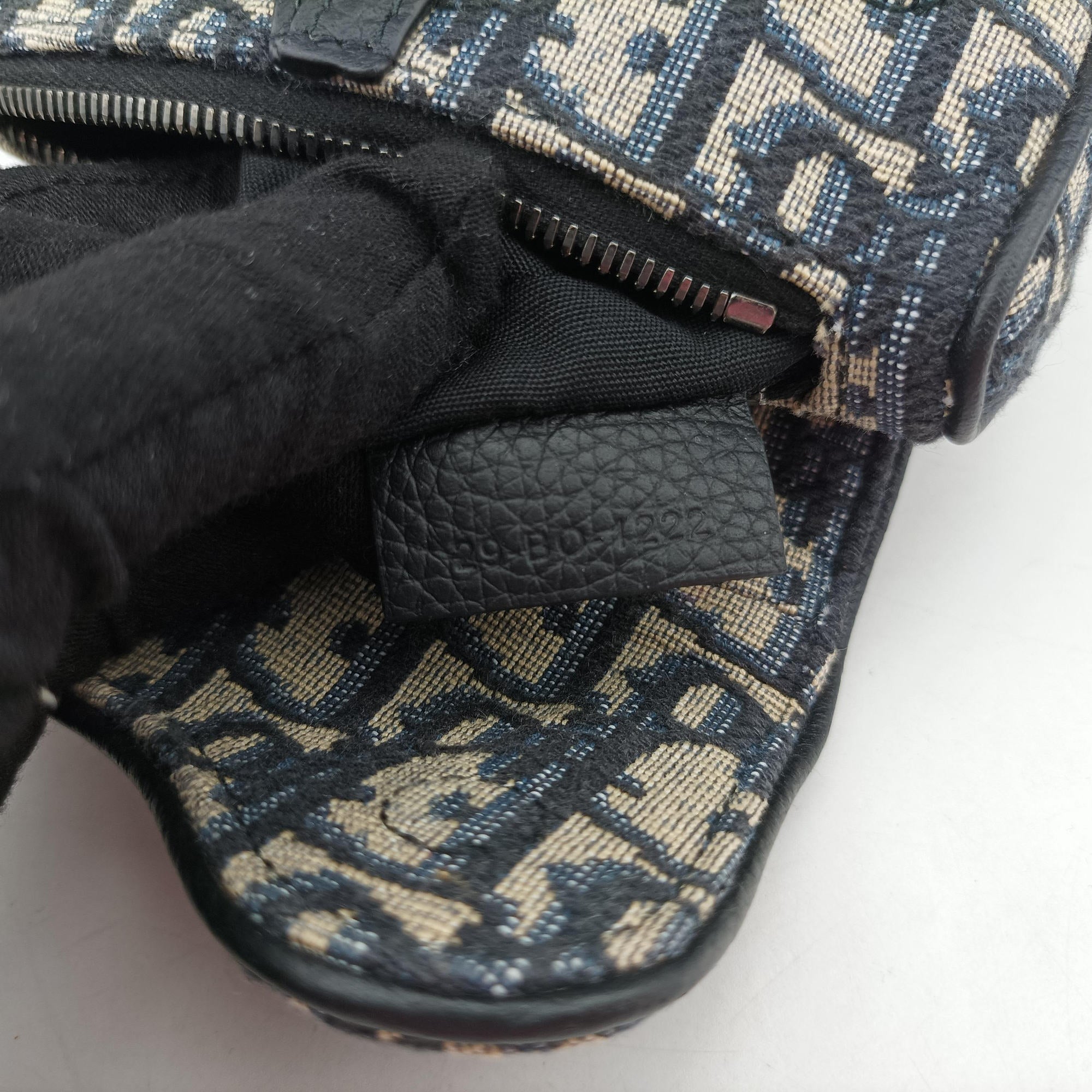 Vintage Christian Dior saddle Navy×Gray Jacquard  bum bag/waist bag | stylenewstar