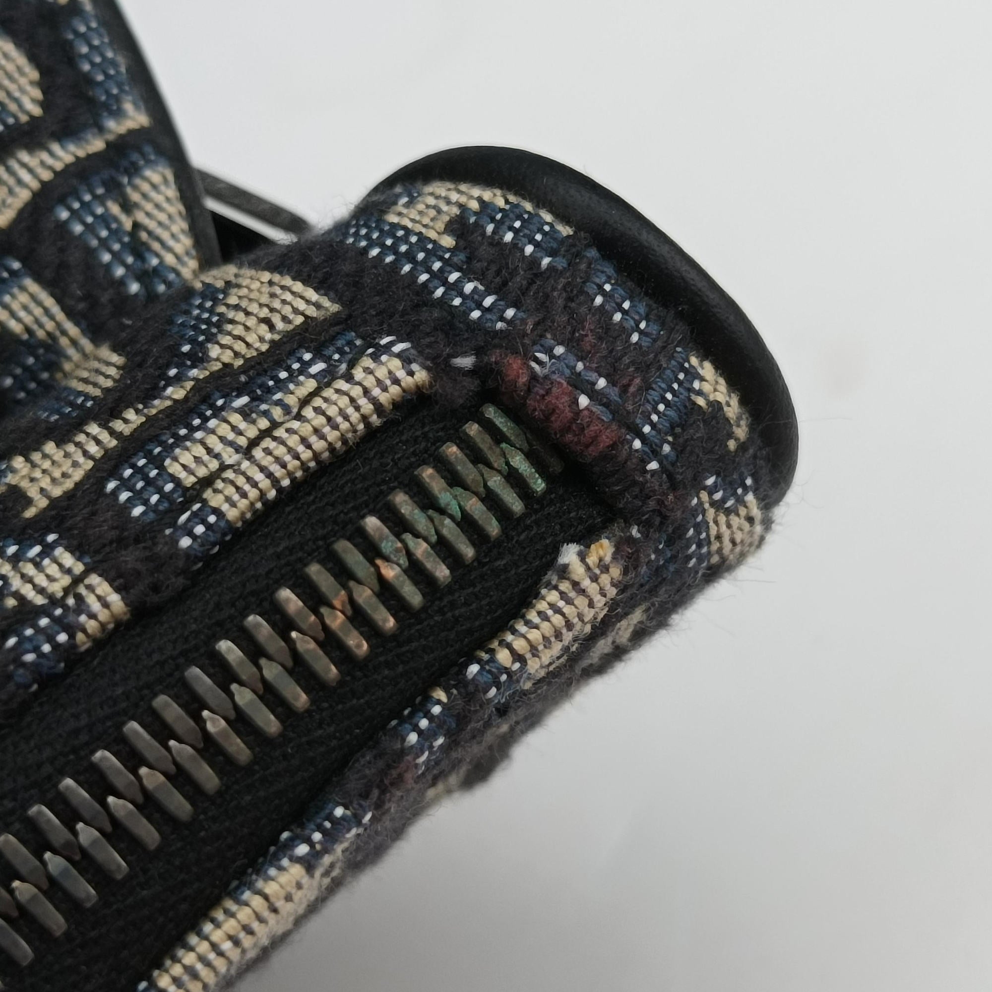 Vintage Christian Dior saddle Navy×Gray Jacquard  bum bag/waist bag | stylenewstar