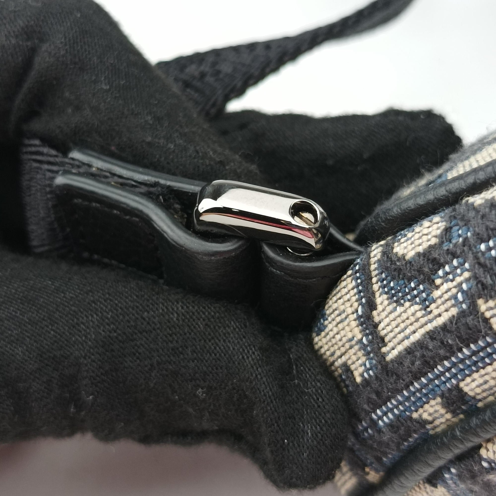 Vintage Christian Dior saddle Navy×Gray Jacquard  bum bag/waist bag | stylenewstar