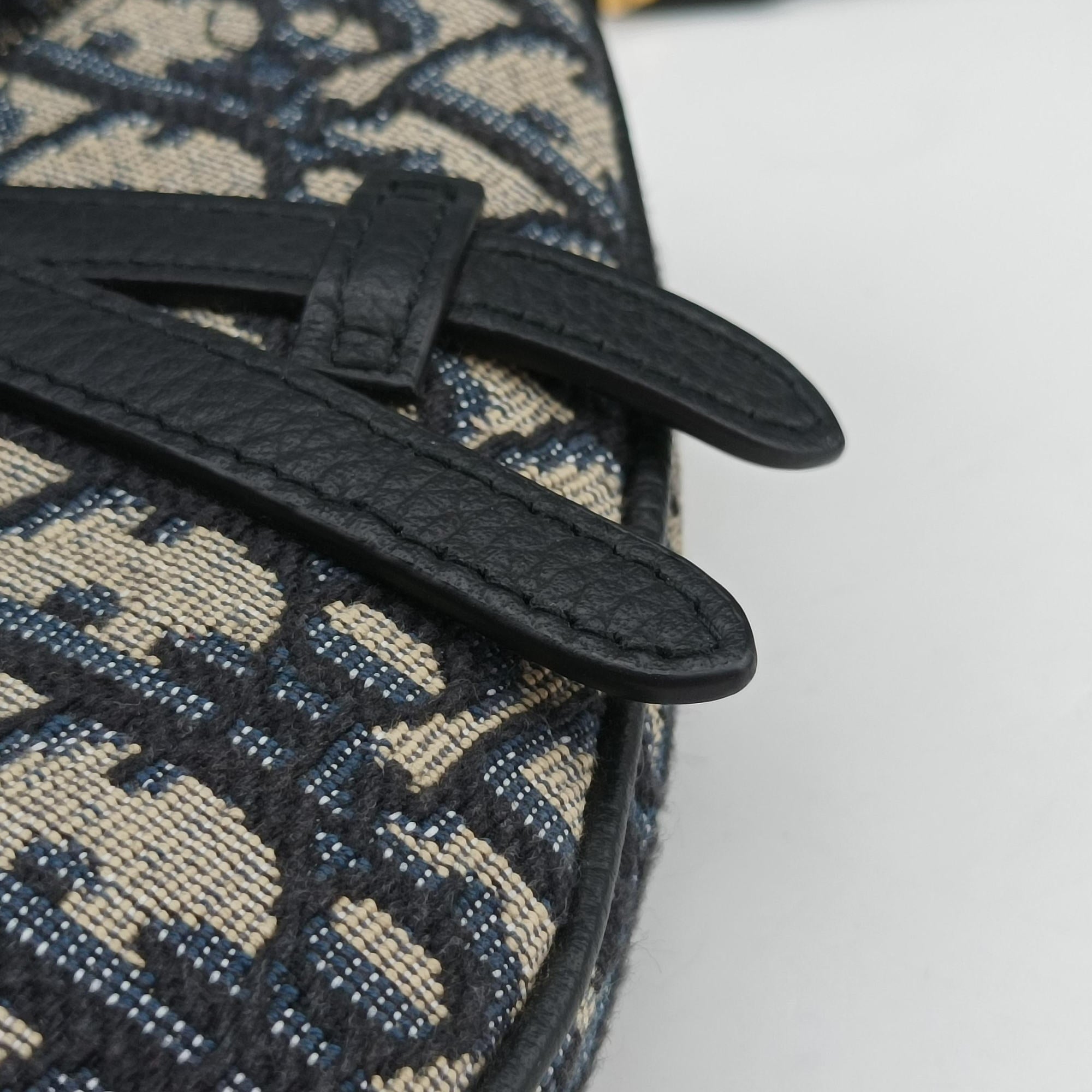 Vintage Christian Dior saddle Navy×Gray Jacquard  bum bag/waist bag | stylenewstar
