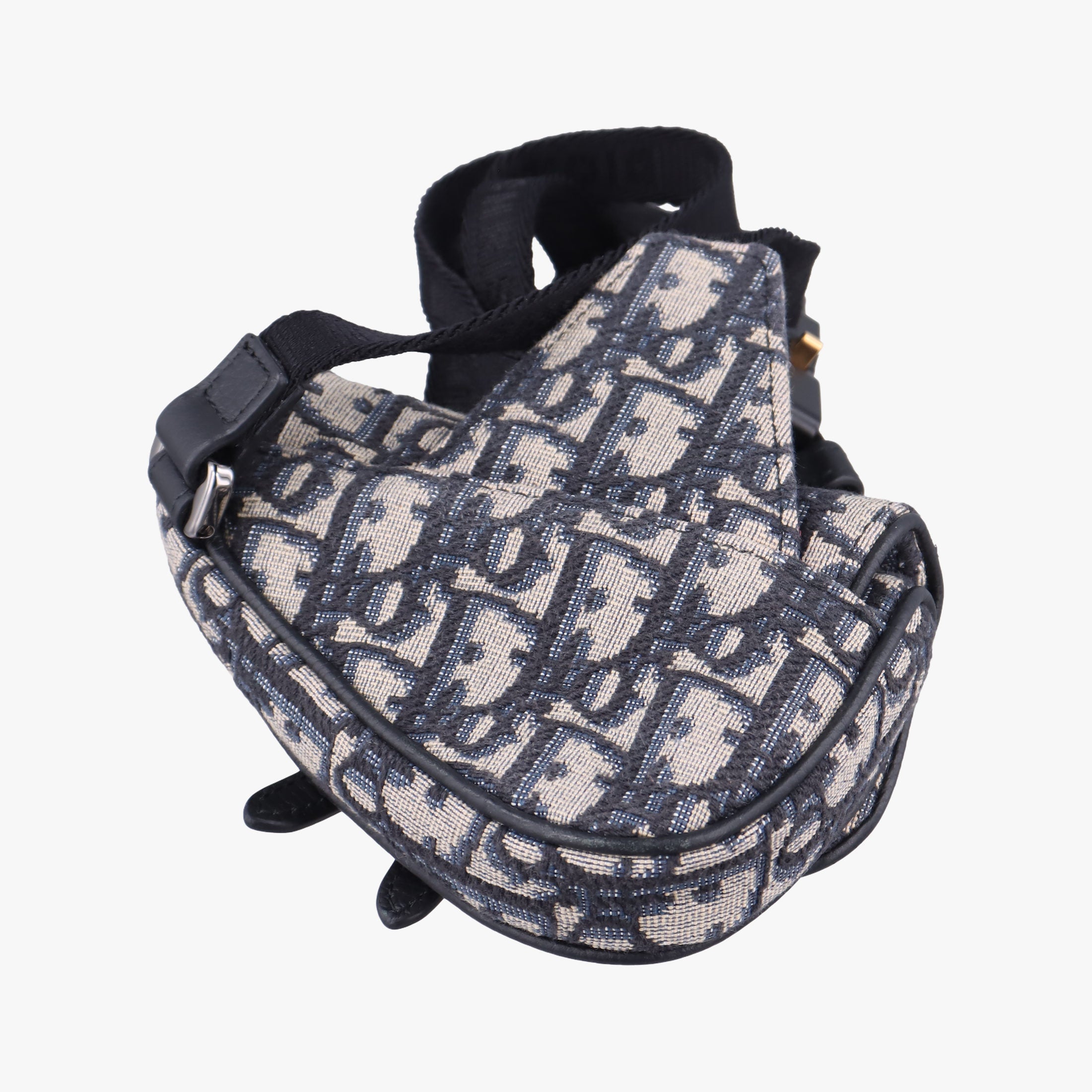 Vintage Christian Dior saddle Navy×Gray Jacquard  bum bag/waist bag | stylenewstar