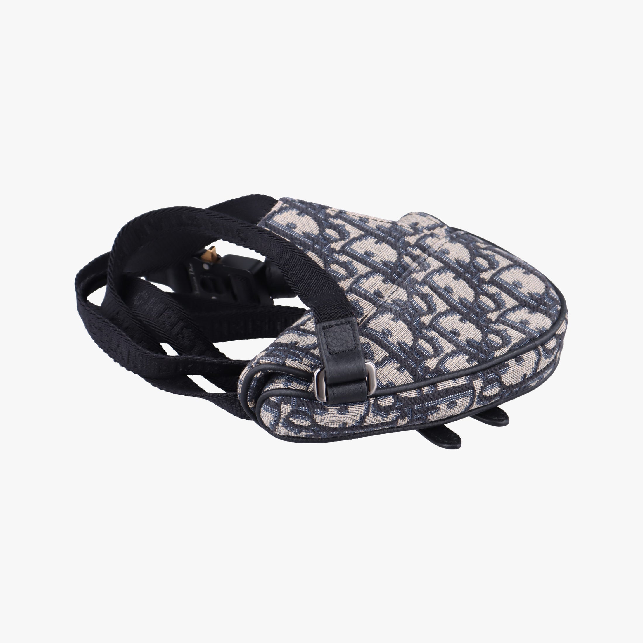 Vintage Christian Dior saddle Navy×Gray Jacquard  bum bag/waist bag | stylenewstar