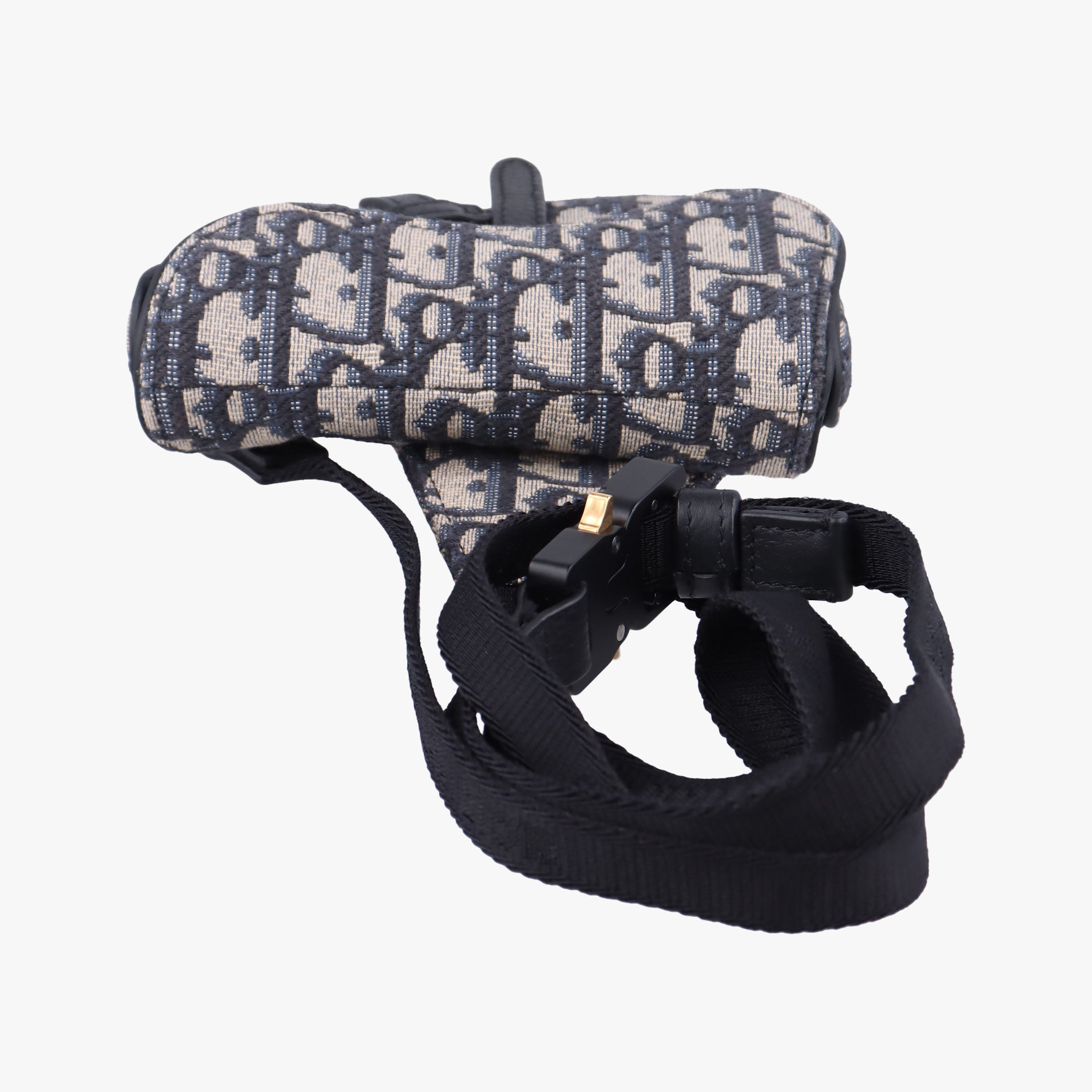 Vintage Christian Dior saddle Navy×Gray Jacquard  bum bag/waist bag | stylenewstar
