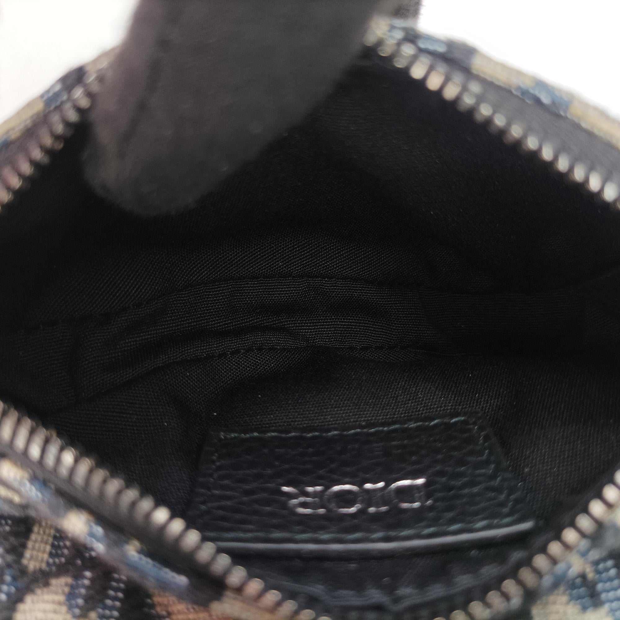 Vintage Christian Dior saddle Navy×Gray Jacquard  bum bag/waist bag | stylenewstar