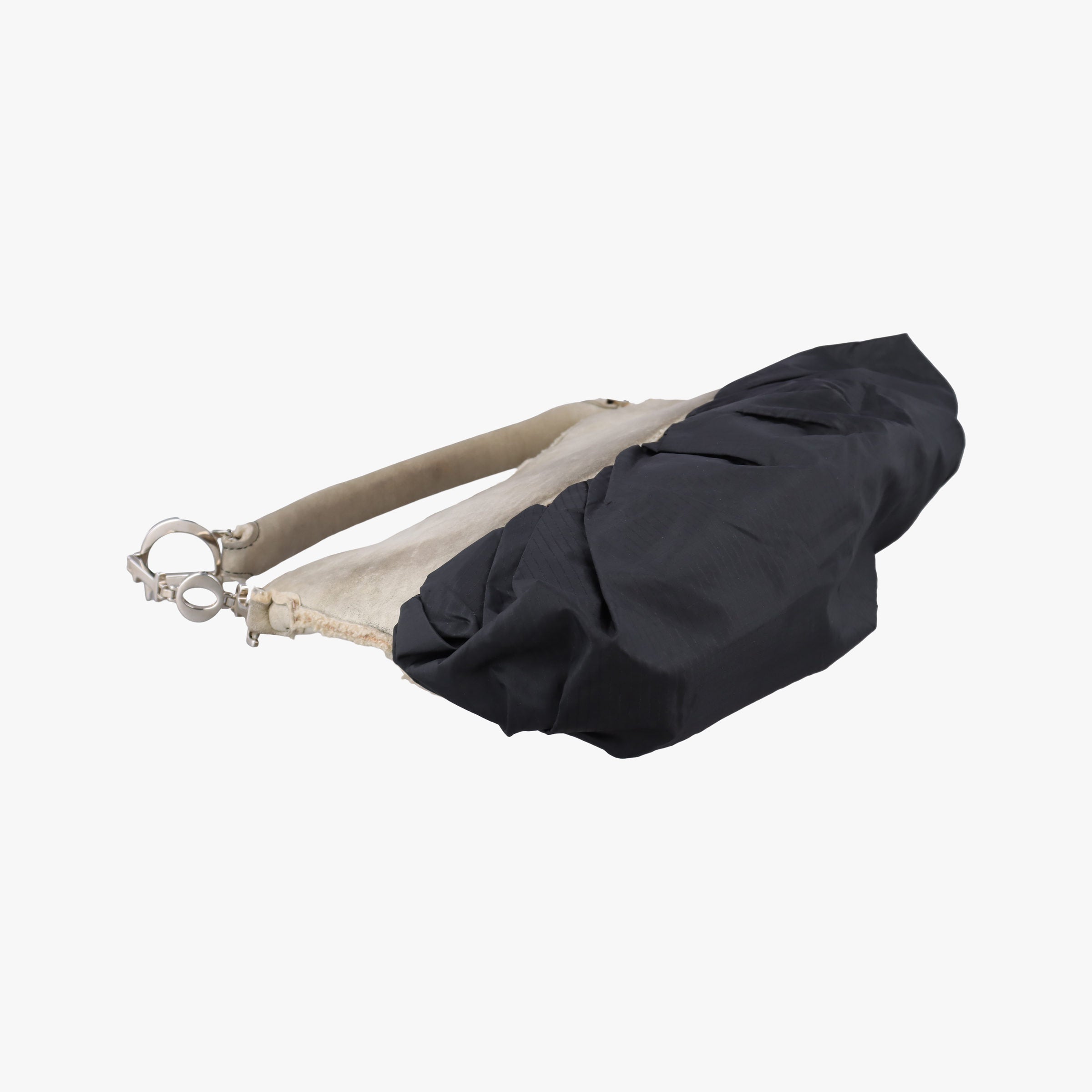 Pre-owned Christian Dior Corset Hobo Beige × Black Mouton × Nylon × Leather  handbag | stylenewstar