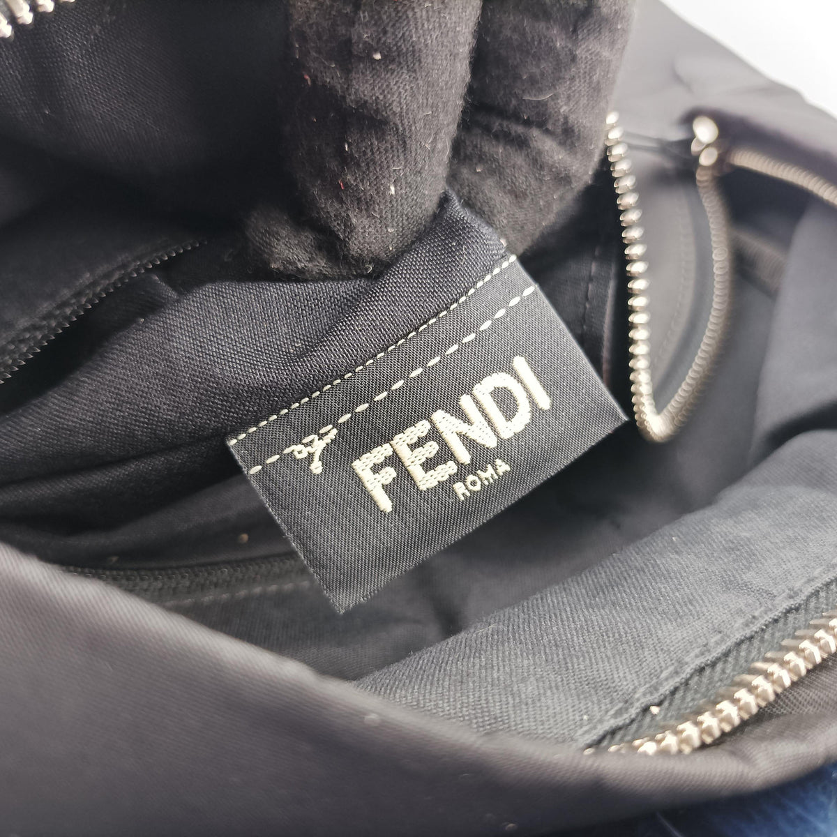 Pre-owned Fendi monster bag bugs Black x Multicolour Nylon x leather 8BZ035 backpack/rucksack | stylenewstar