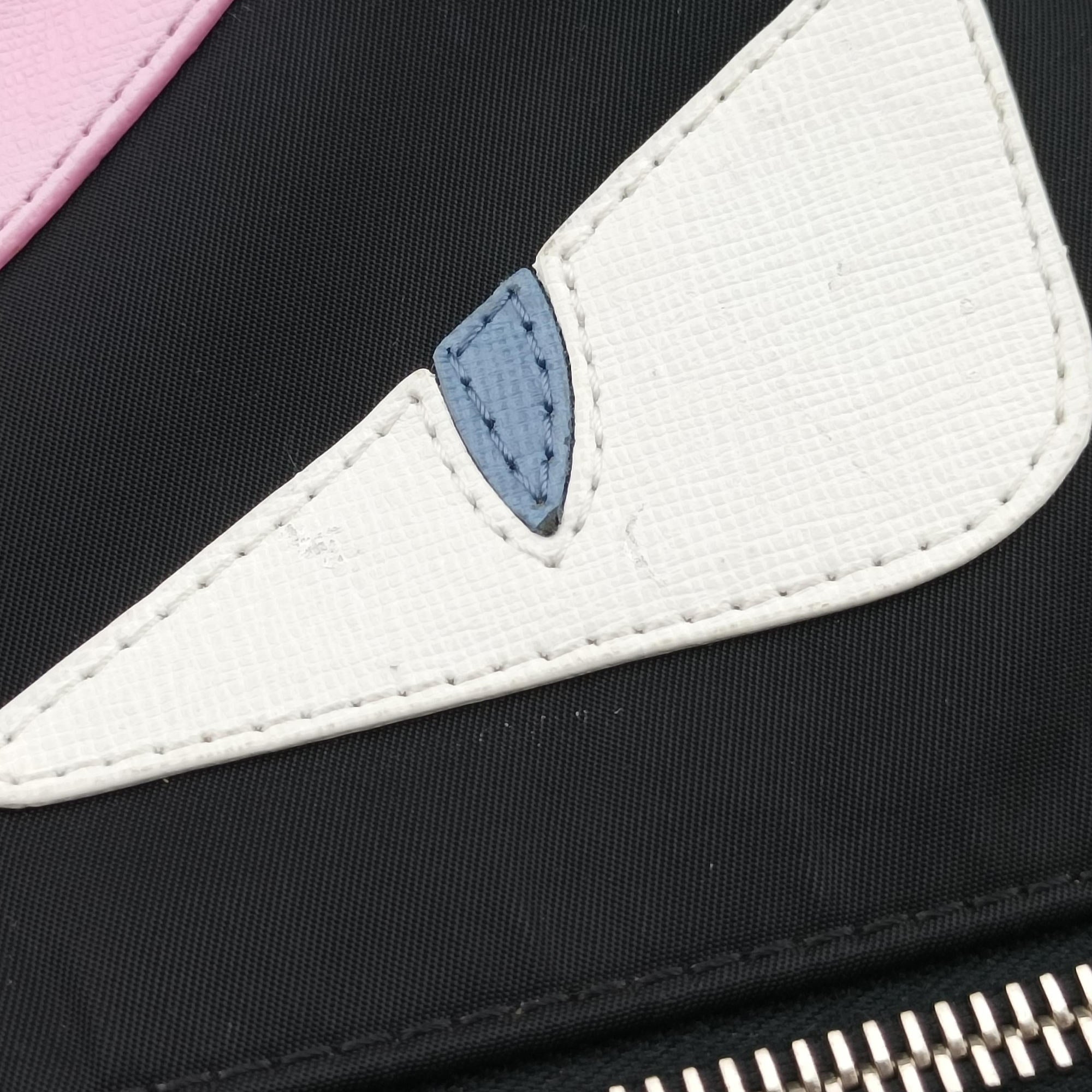 Pre-owned Fendi monster bag bugs Black x Multicolour Nylon x leather 8BZ035 backpack/rucksack | stylenewstar