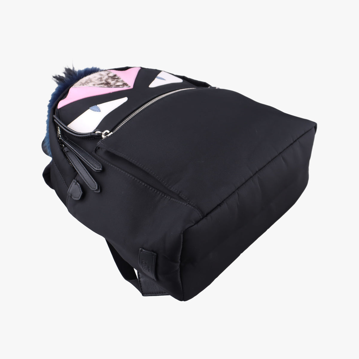 Pre-owned Fendi monster bag bugs Black x Multicolour Nylon x leather 8BZ035 backpack/rucksack | stylenewstar