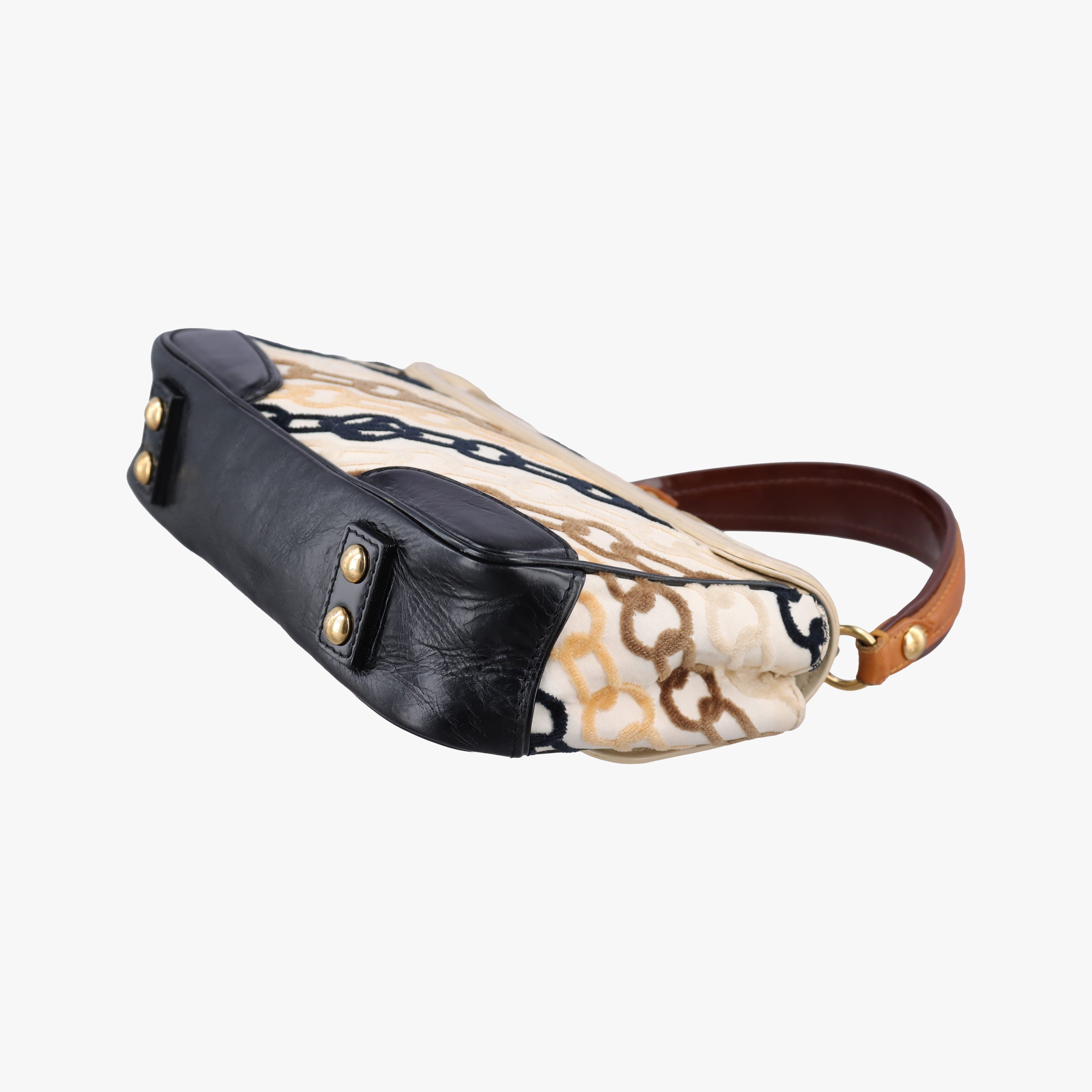 Pre-owned Louis Vuitton Dolly Black x White x Multicolor Cotton ×Velvetx Leather M95194 shoulderbag | stylenewstar