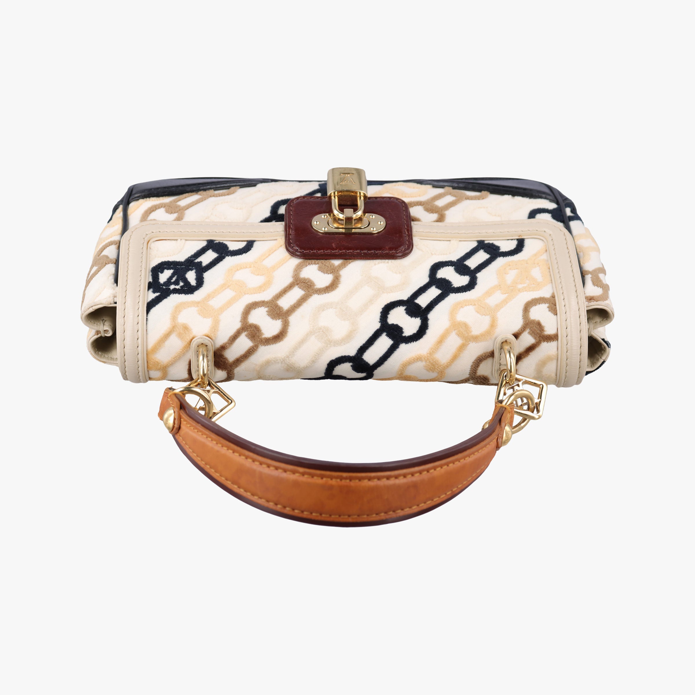 Pre-owned Louis Vuitton Dolly Black x White x Multicolor Cotton ×Velvetx Leather M95194 shoulderbag | stylenewstar
