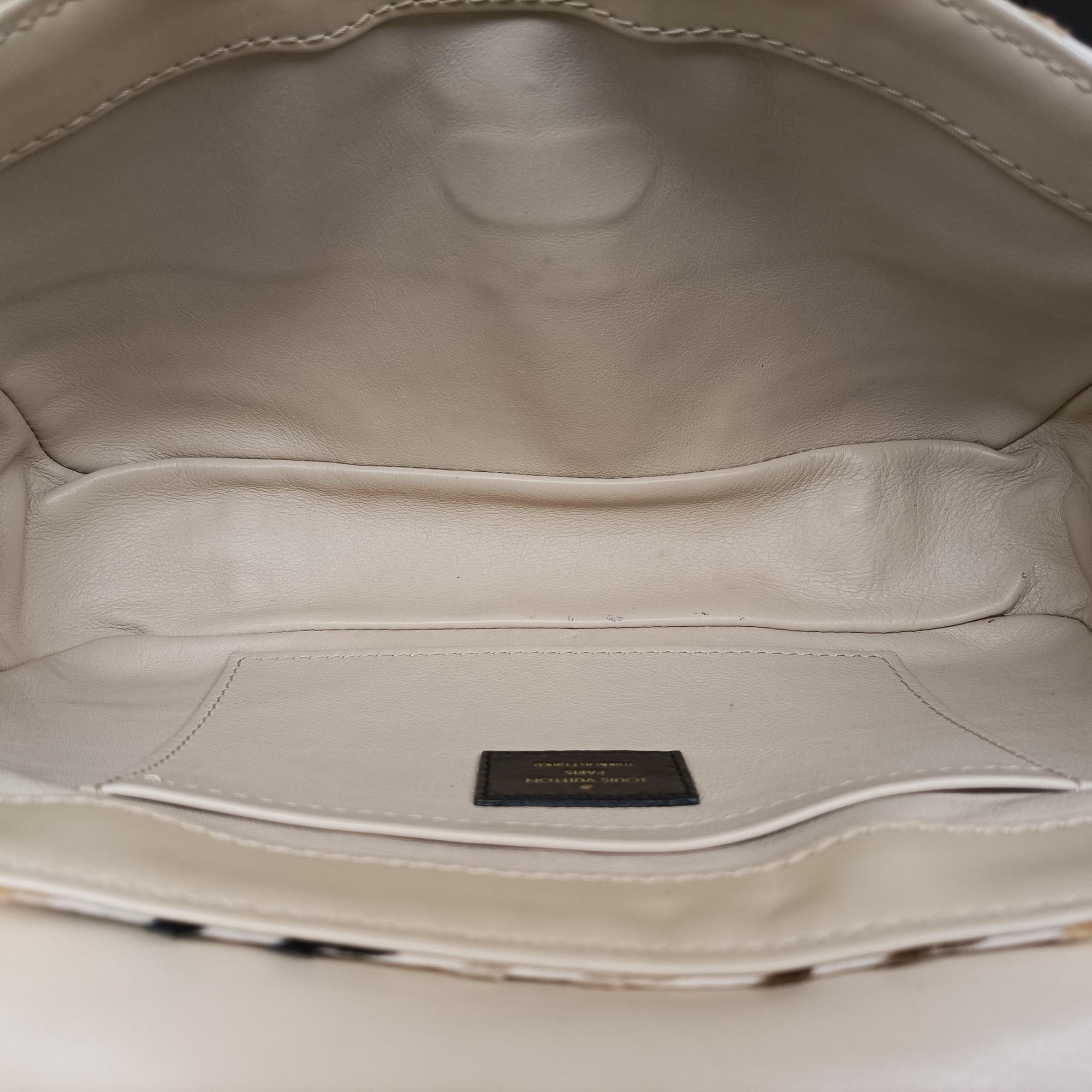 Pre-owned Louis Vuitton Dolly Black x White x Multicolor Cotton ×Velvetx Leather M95194 shoulderbag | stylenewstar