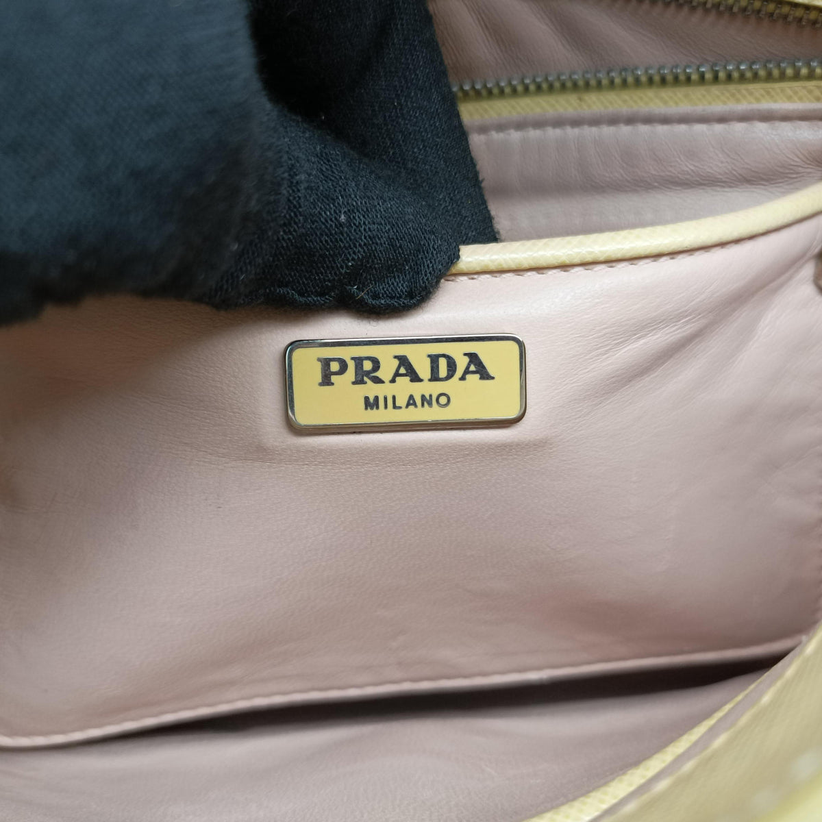 Pre-owned Prada Small Sound Flap Yellow SAFFIANO Leather BN2485 shoulderbag | stylenewstar