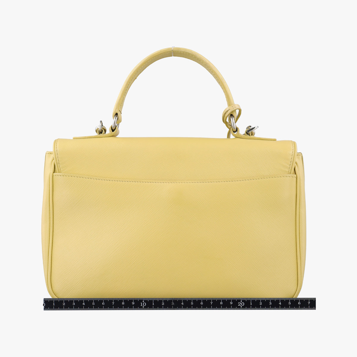 Pre-owned Prada Small Sound Flap Yellow SAFFIANO Leather BN2485 shoulderbag | stylenewstar