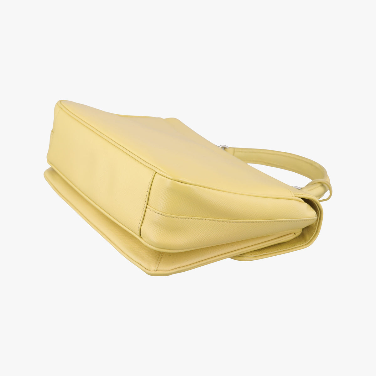 Pre-owned Prada Small Sound Flap Yellow SAFFIANO Leather BN2485 shoulderbag | stylenewstar