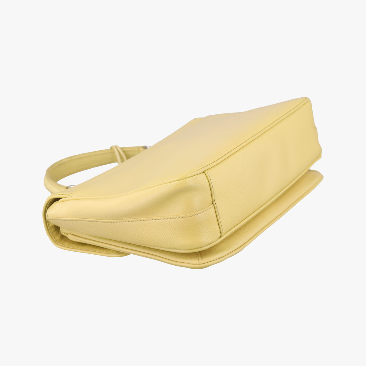 Pre-owned Prada Small Sound Flap Yellow SAFFIANO Leather BN2485 shoulderbag | stylenewstar