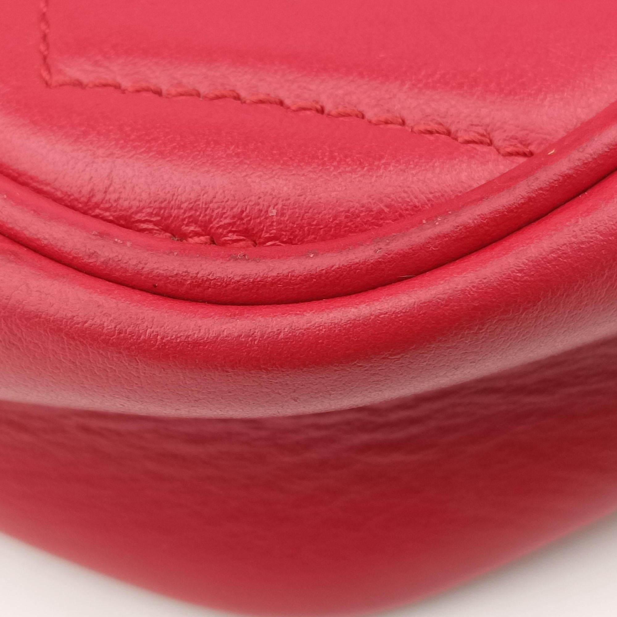Pre-owned Gucci GG Marmont Red Leather 448065 shoulderbag | stylenewstar