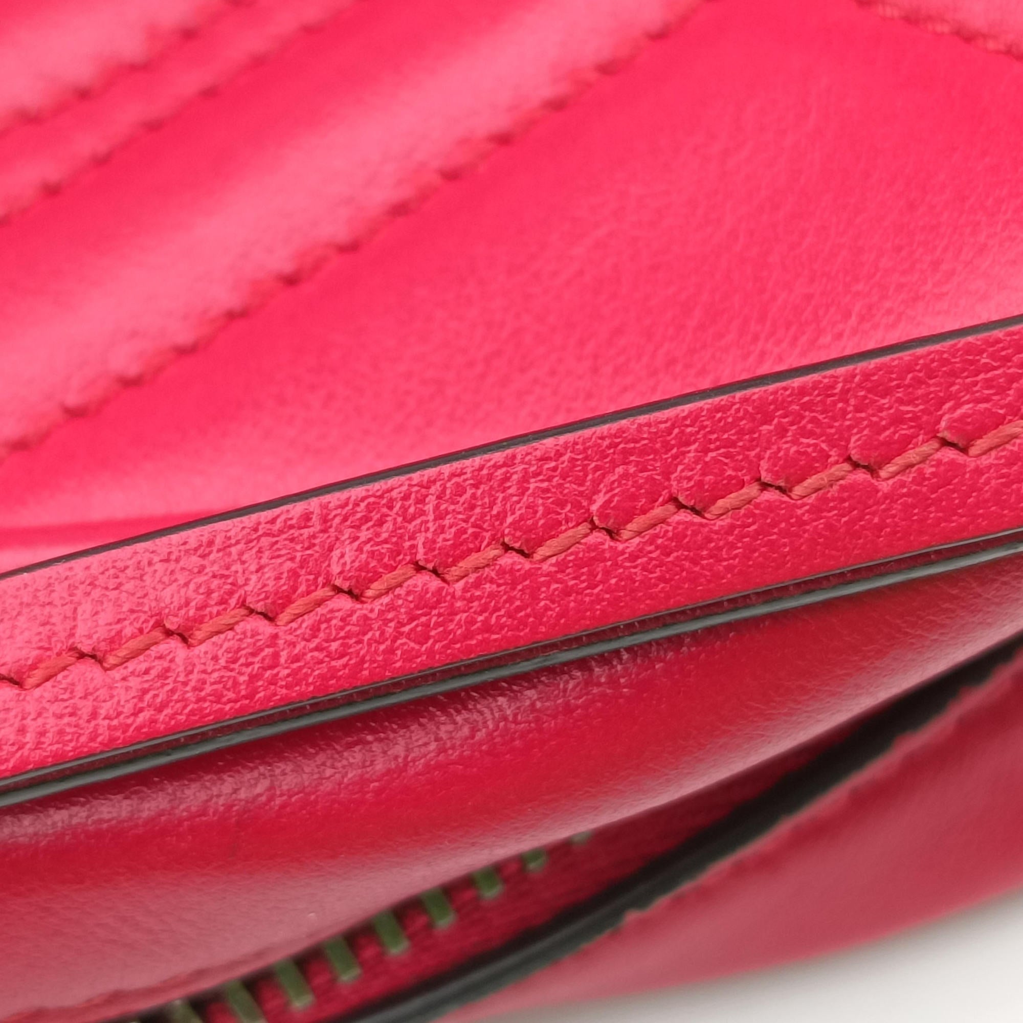 Pre-owned Gucci GG Marmont Red Leather 448065 shoulderbag | stylenewstar