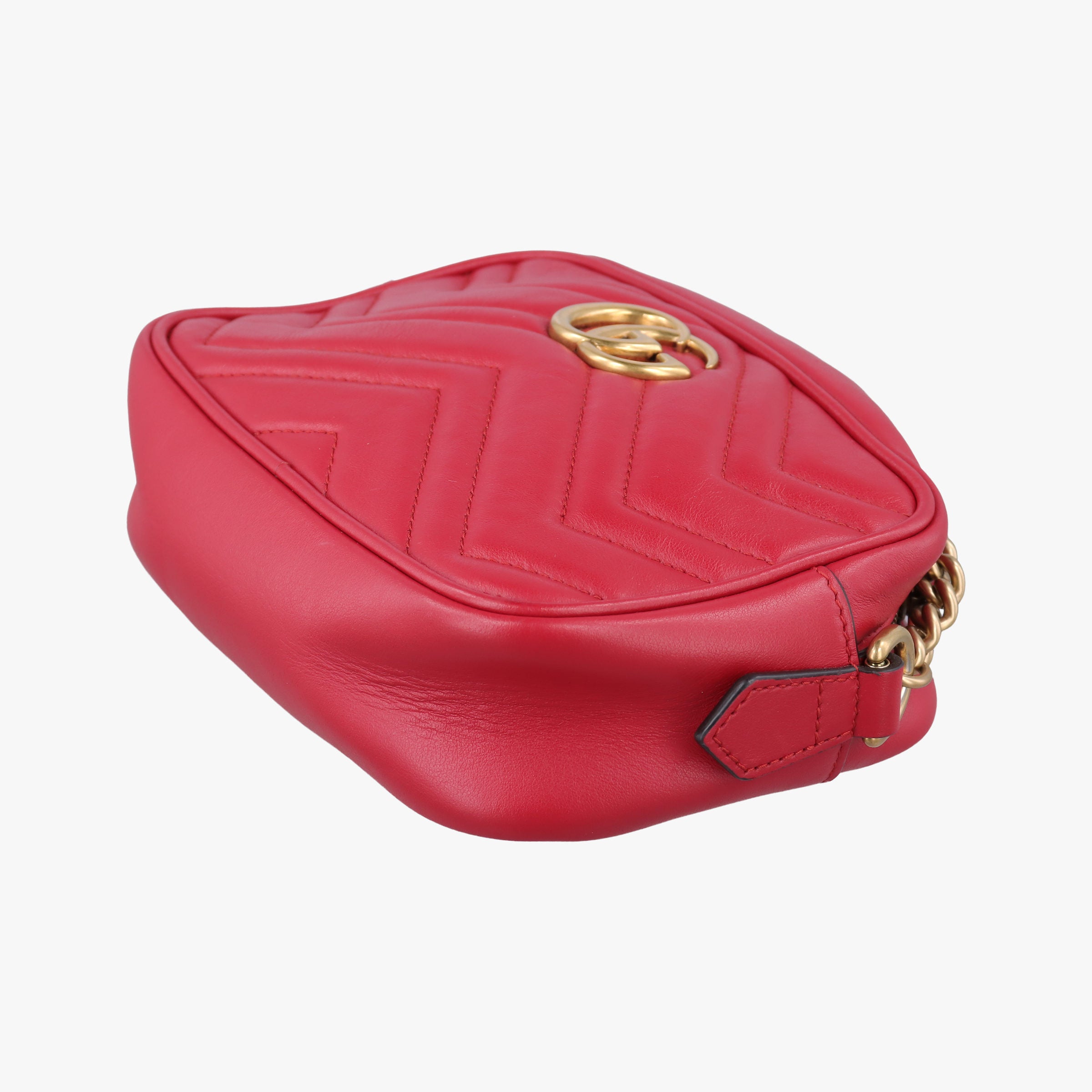 Pre-owned Gucci GG Marmont Red Leather 448065 shoulderbag | stylenewstar