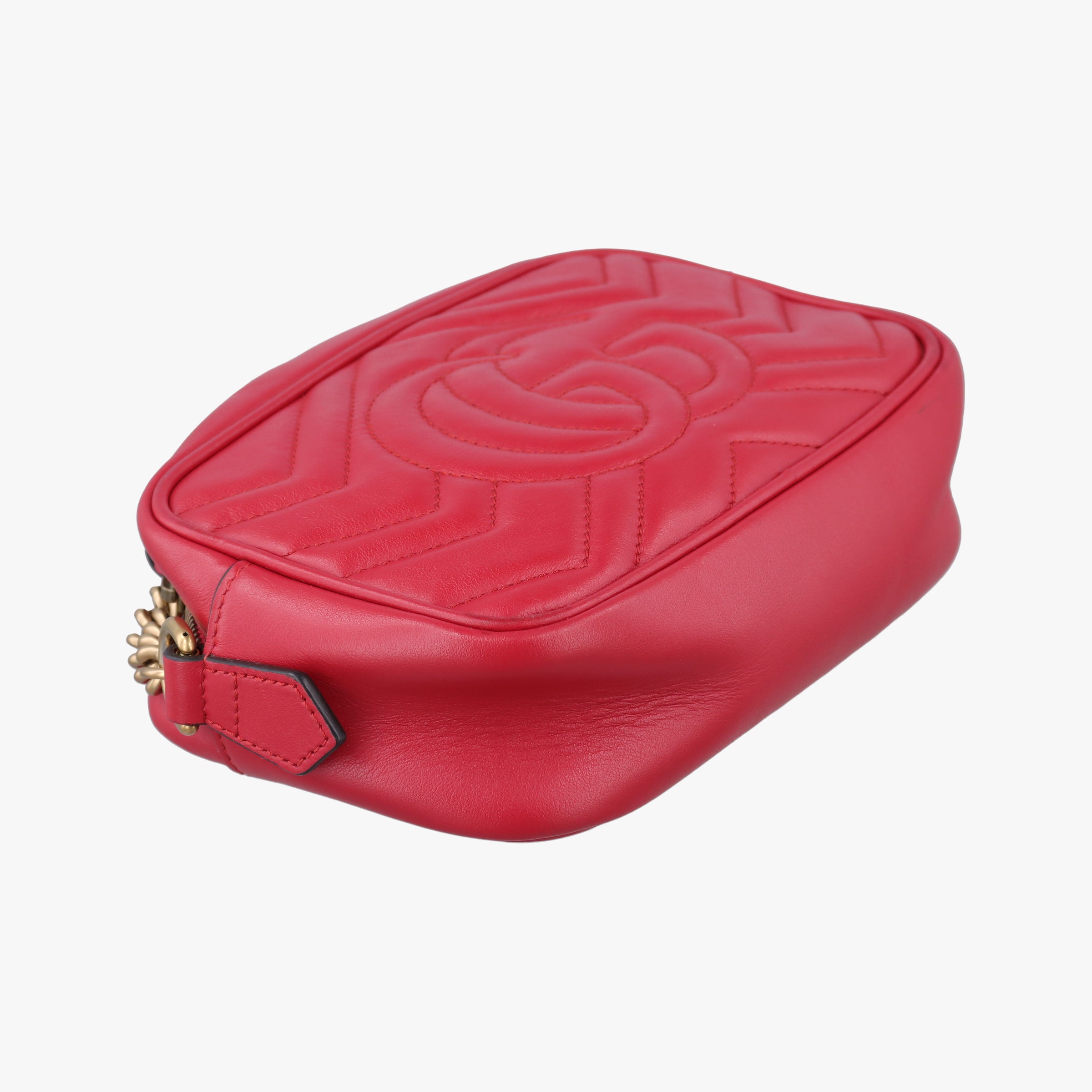 Pre-owned Gucci GG Marmont Red Leather 448065 shoulderbag | stylenewstar