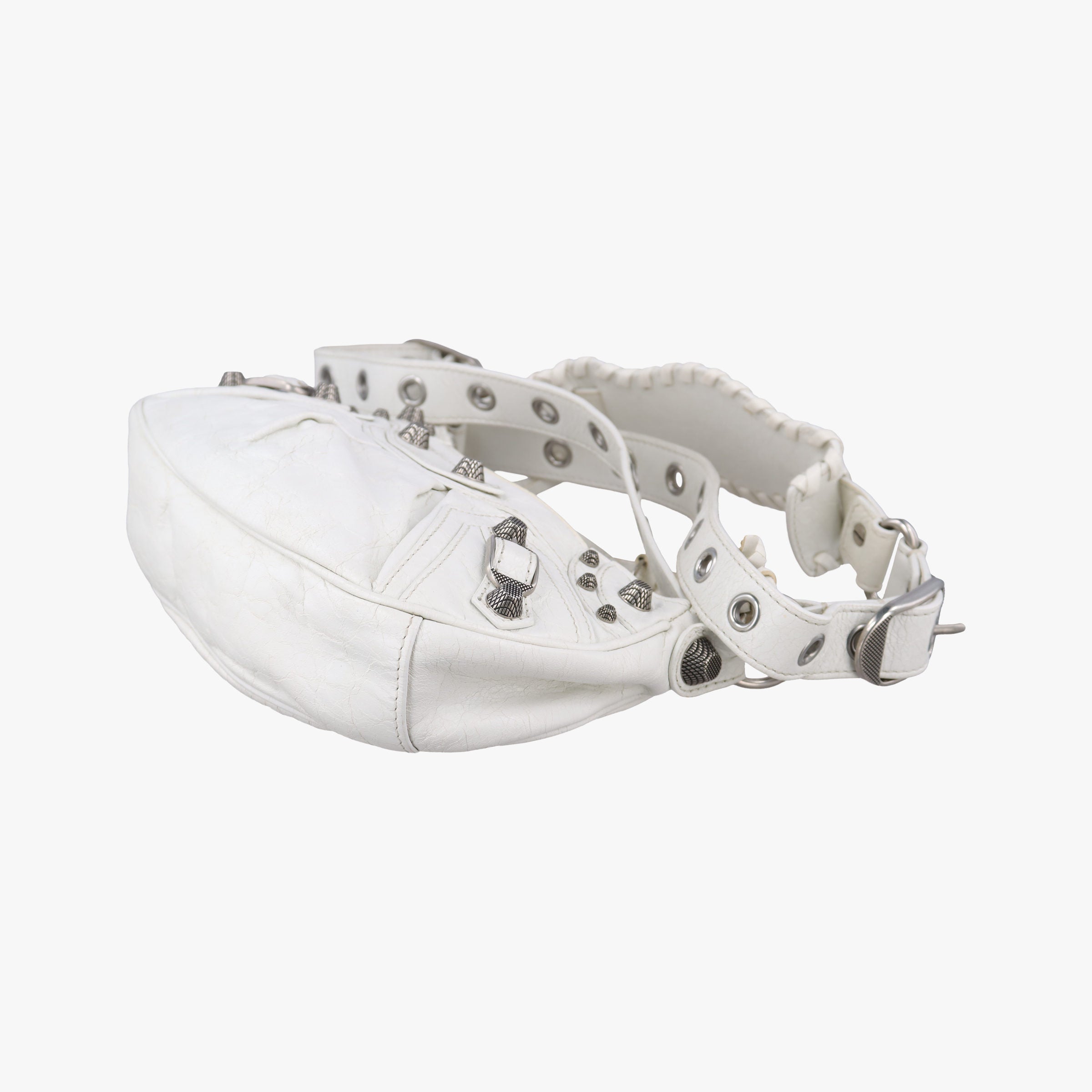 Pre-owned Balenciaga Le Cagole White lambskin  shoulderbag | stylenewstar
