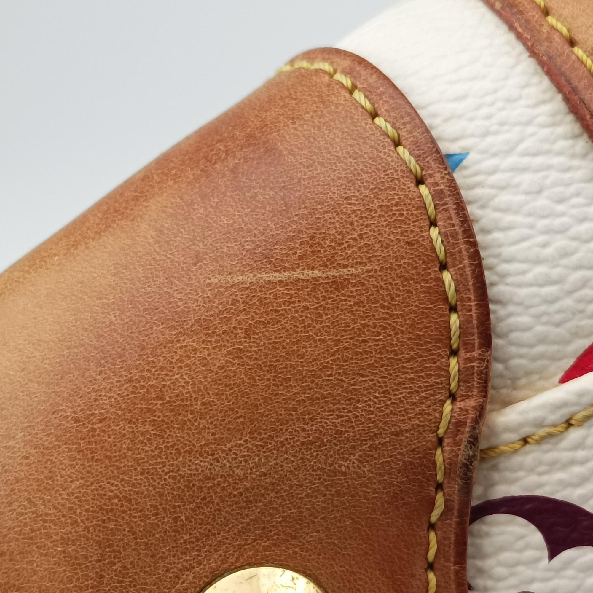 Pre-owned Louis Vuitton COURTNEY　MM white Monogram Multicolor M45641 handbag | stylenewstar