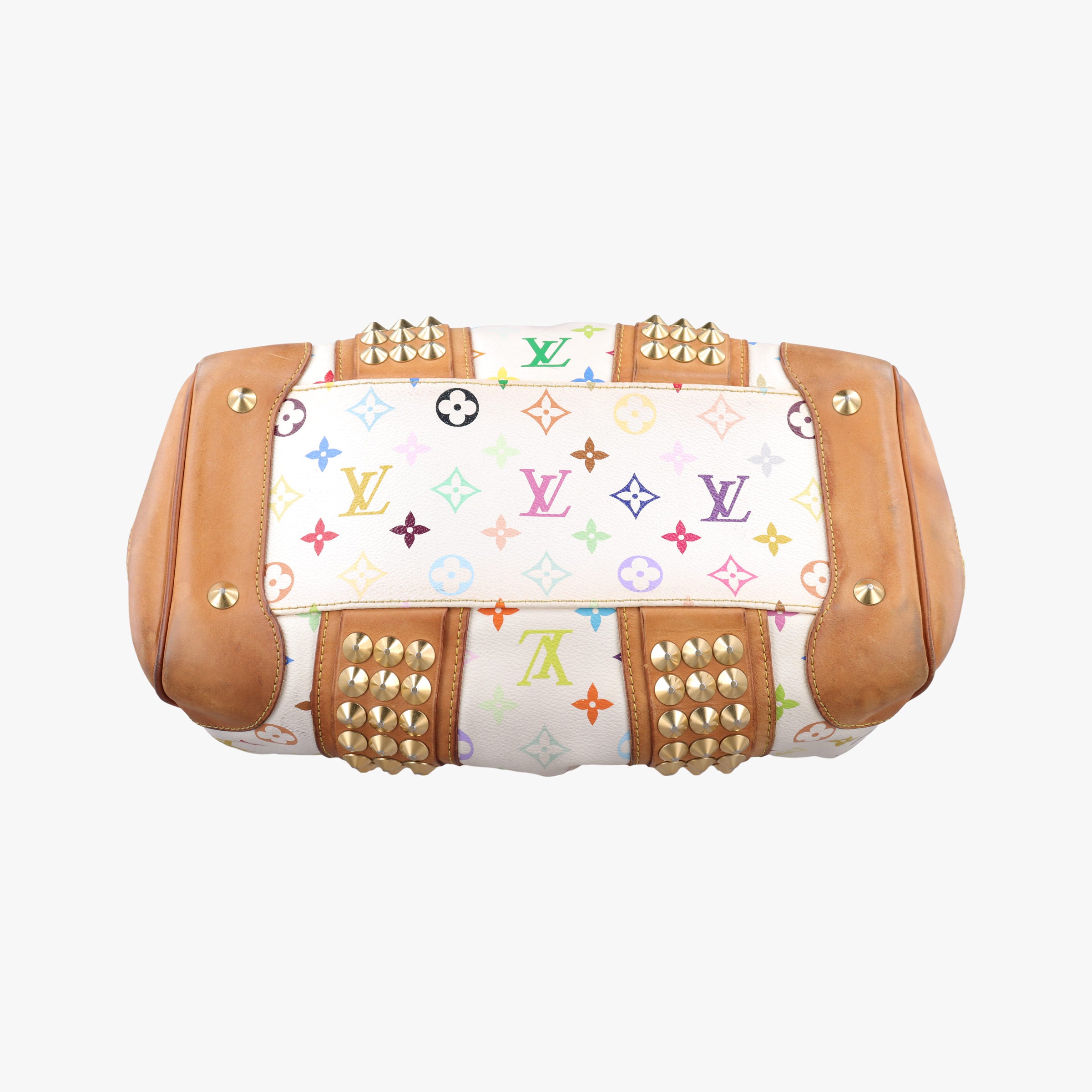 Pre-owned Louis Vuitton COURTNEY　MM white Monogram Multicolor M45641 handbag | stylenewstar