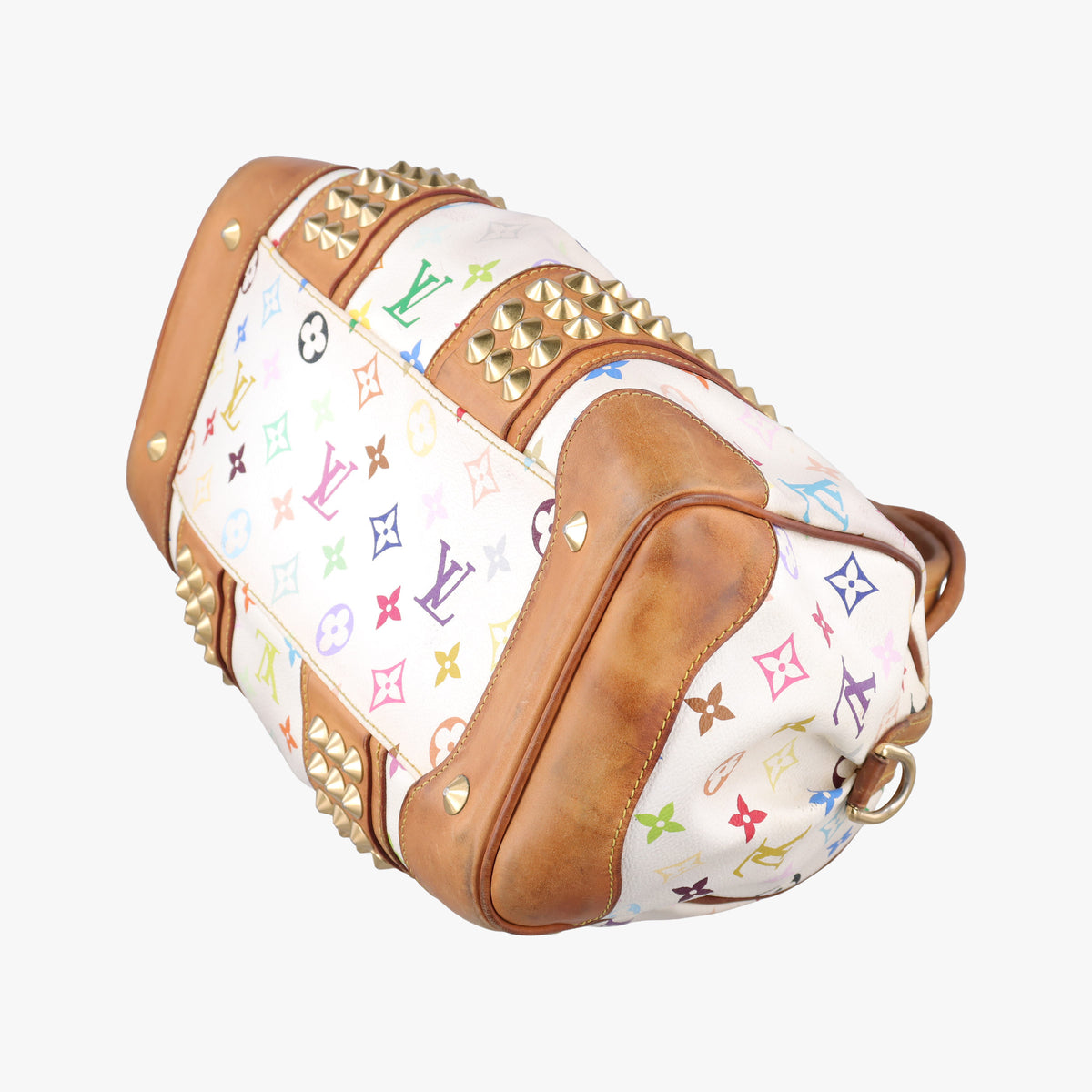 Pre-owned Louis Vuitton COURTNEY　MM white Monogram Multicolor M45641 handbag | stylenewstar
