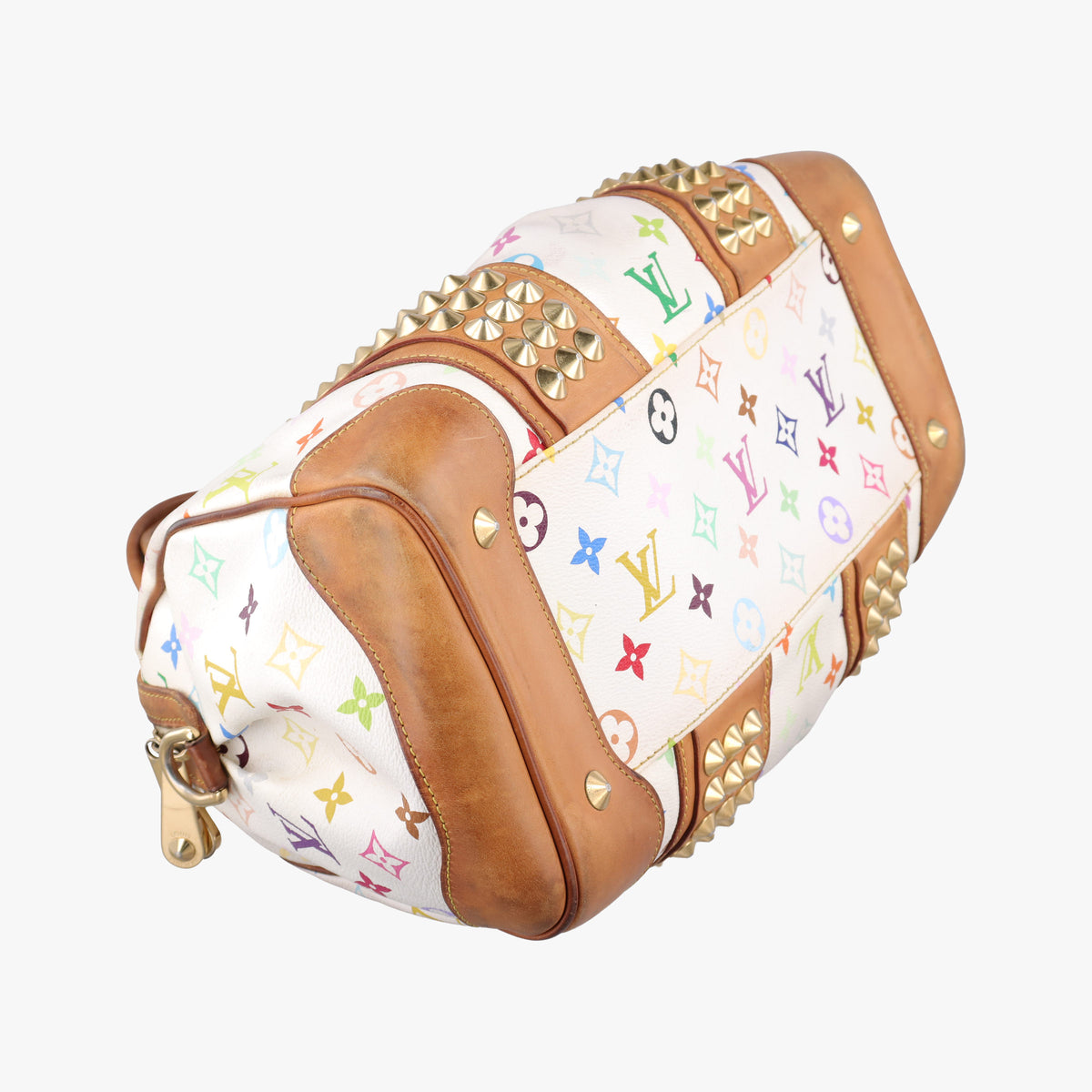 Pre-owned Louis Vuitton COURTNEY　MM white Monogram Multicolor M45641 handbag | stylenewstar