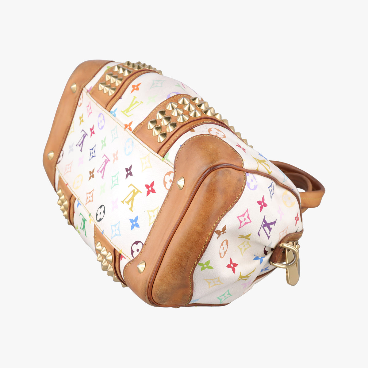 Pre-owned Louis Vuitton COURTNEY　MM white Monogram Multicolor M45641 handbag | stylenewstar