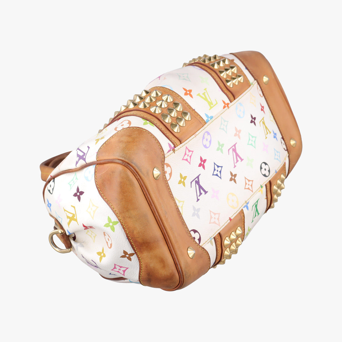 Pre-owned Louis Vuitton COURTNEY　MM white Monogram Multicolor M45641 handbag | stylenewstar
