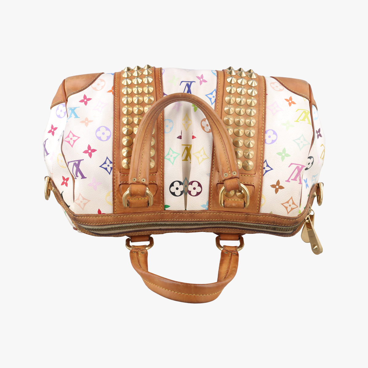 Pre-owned Louis Vuitton COURTNEY　MM white Monogram Multicolor M45641 handbag | stylenewstar