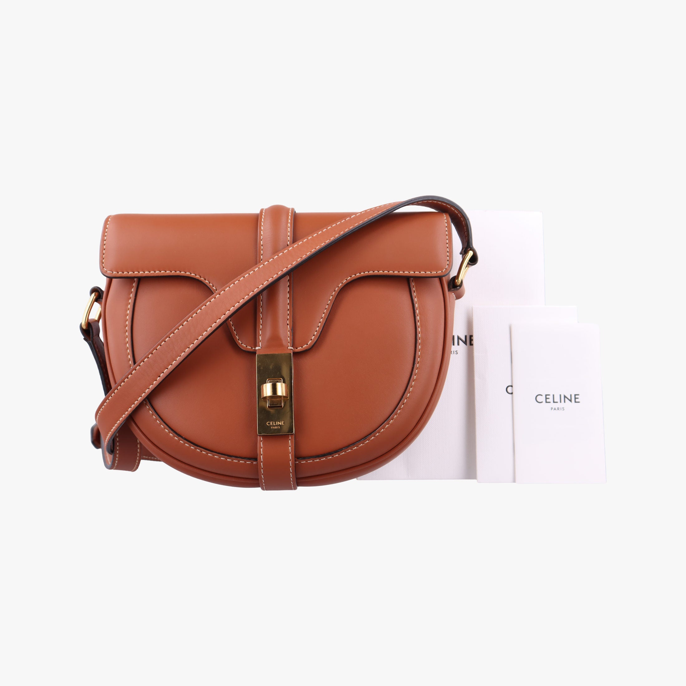Vintage Celine Besace 16 Small Brown Leather W-SL-2 shoulderbag | stylenewstar