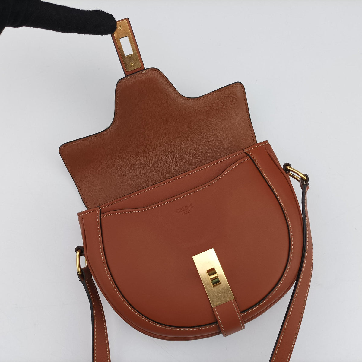 Vintage Celine Besace 16 Small Brown Leather W-SL-2 shoulderbag | stylenewstar