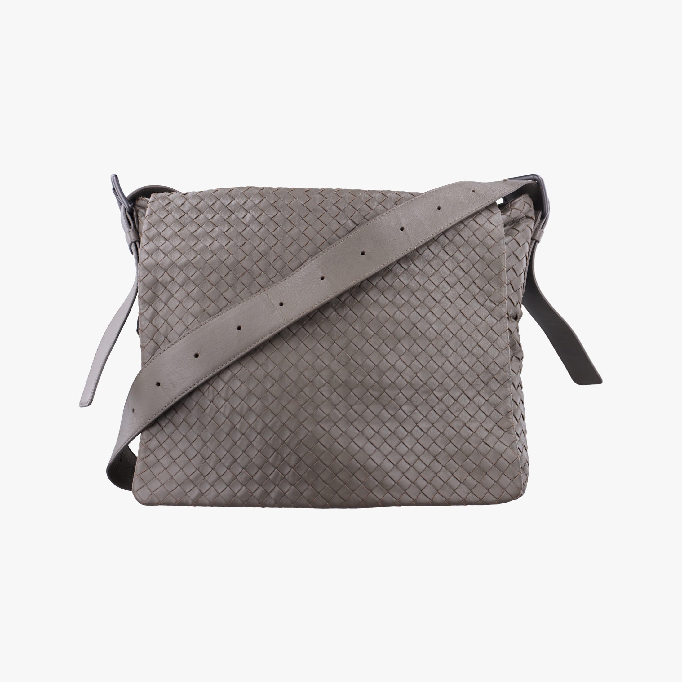 Vintage Bottega Veneta Intrecciato Gray lambskin  shoulderbag | stylenewstar