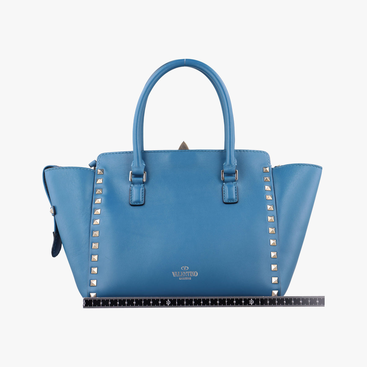 Pre-owned Valentino Rockstud Blue Leather  shoulderbag | stylenewstar