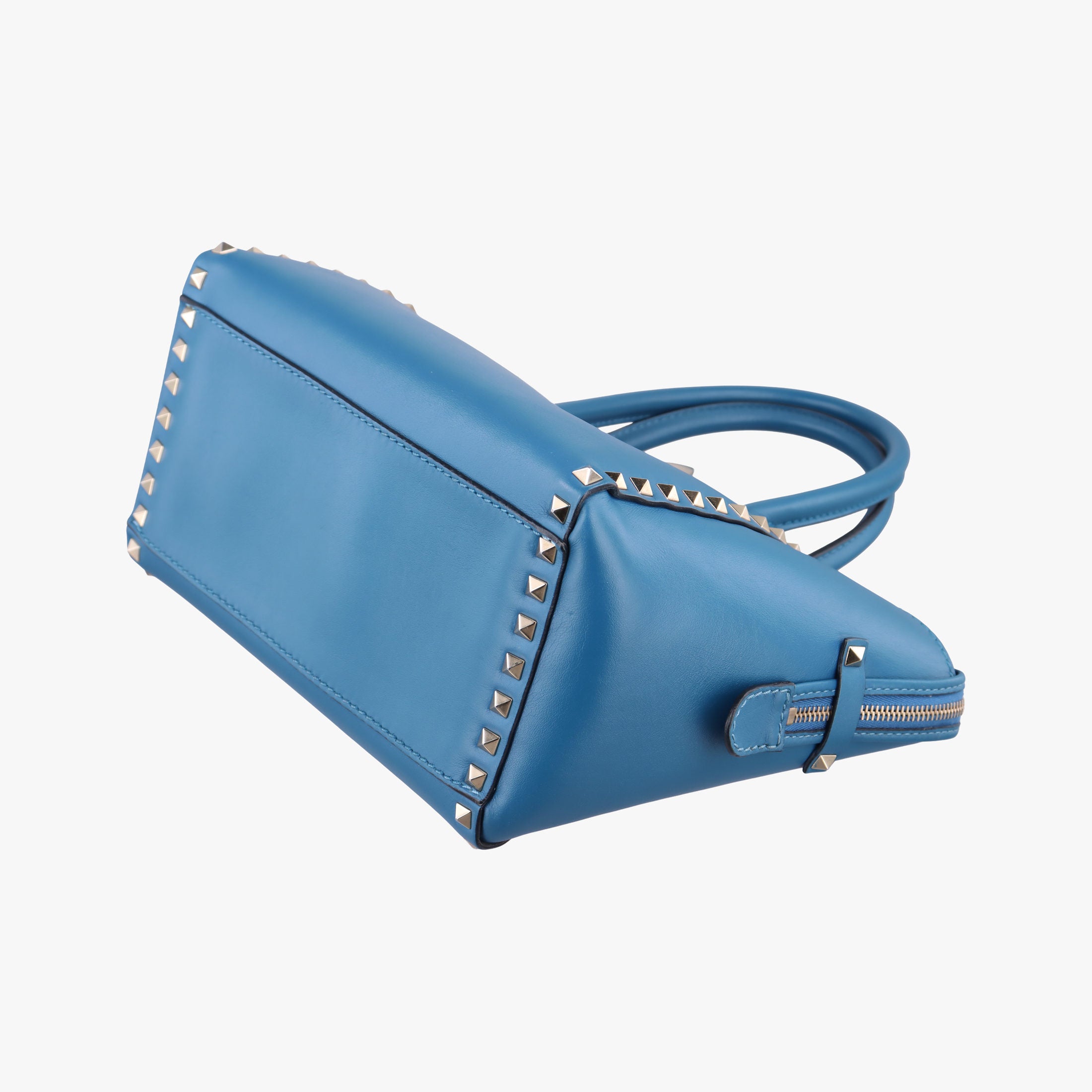 Pre-owned Valentino Rockstud Blue Leather  shoulderbag | stylenewstar