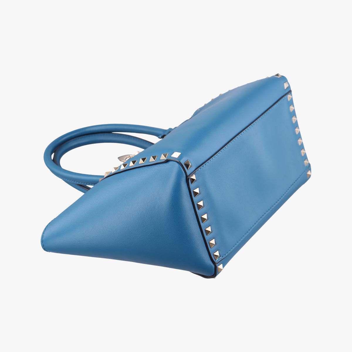 Pre-owned Valentino Rockstud Blue Leather  shoulderbag | stylenewstar